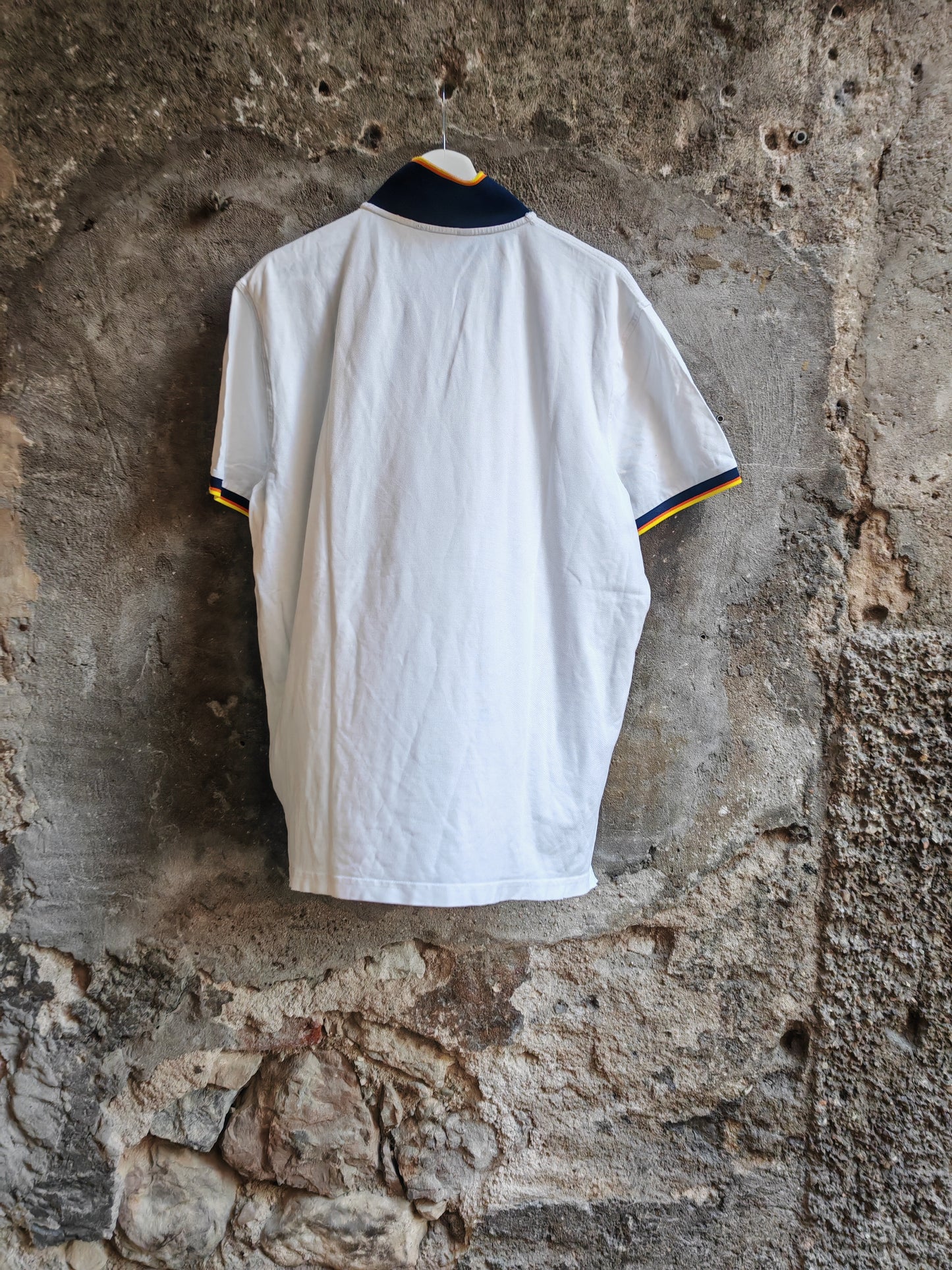 Polo K-Way Vintage Bianca Uomo 3XL Retro Tennis