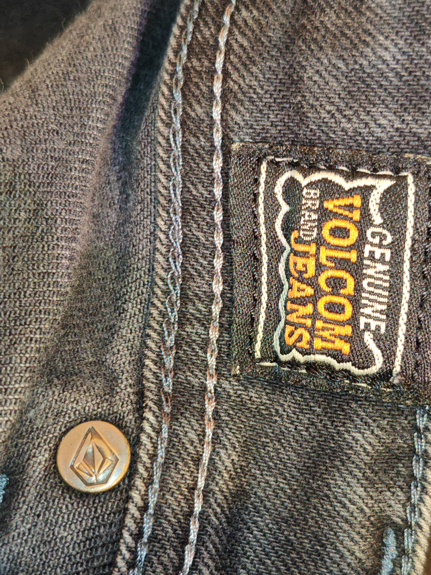 Bermuda Volcom Denim Nero Vintage Uomo Taglia 30