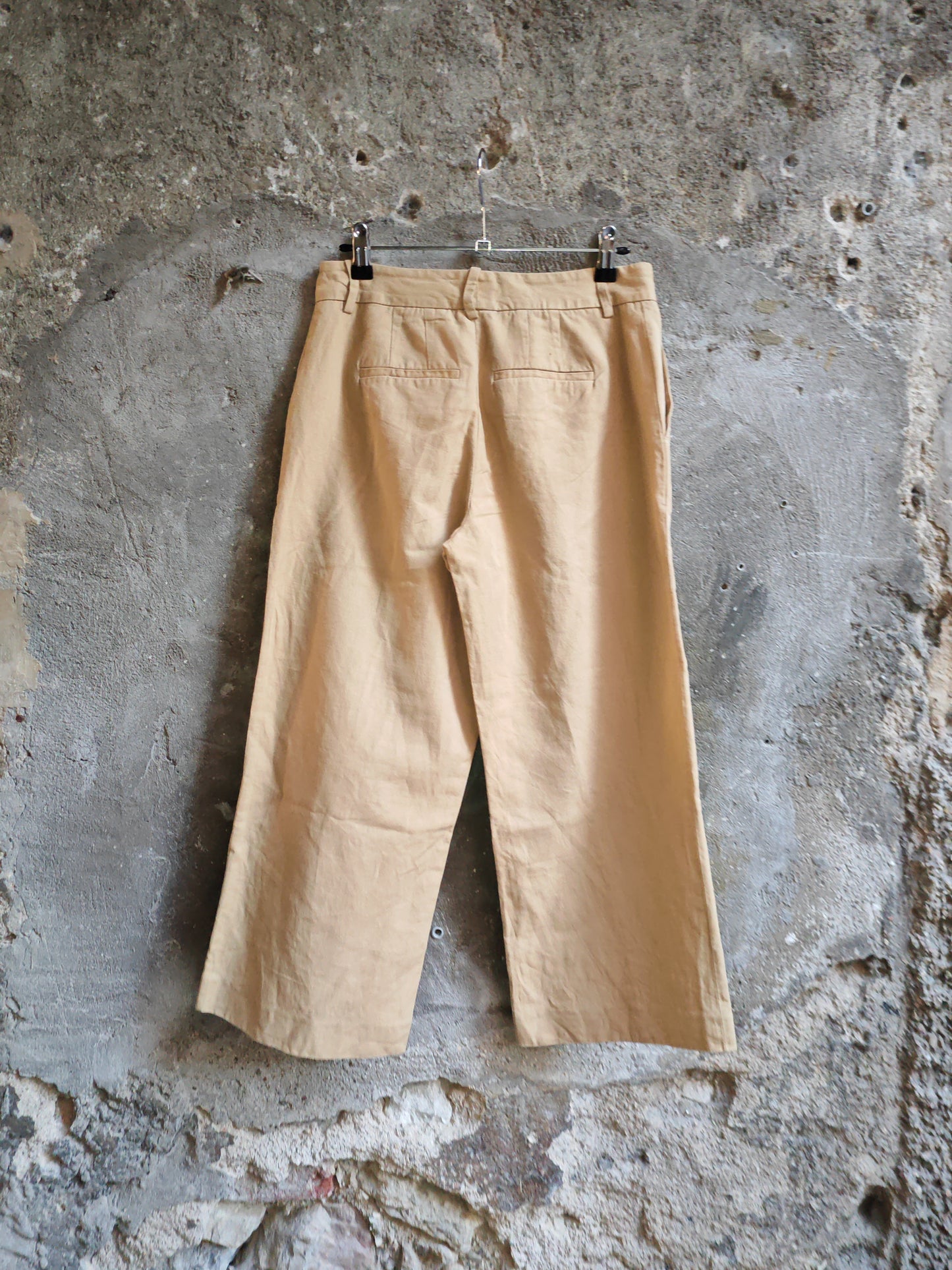 Pantalone Culotte Armani Jeans Vintage Beige Donna Wide Leg