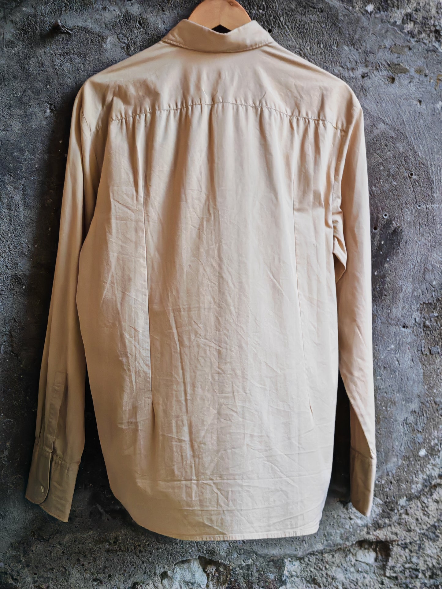 Camicia Hugo Boss Uomo Beige Slim Fit Vintage Taglia XL Cotone Elegante