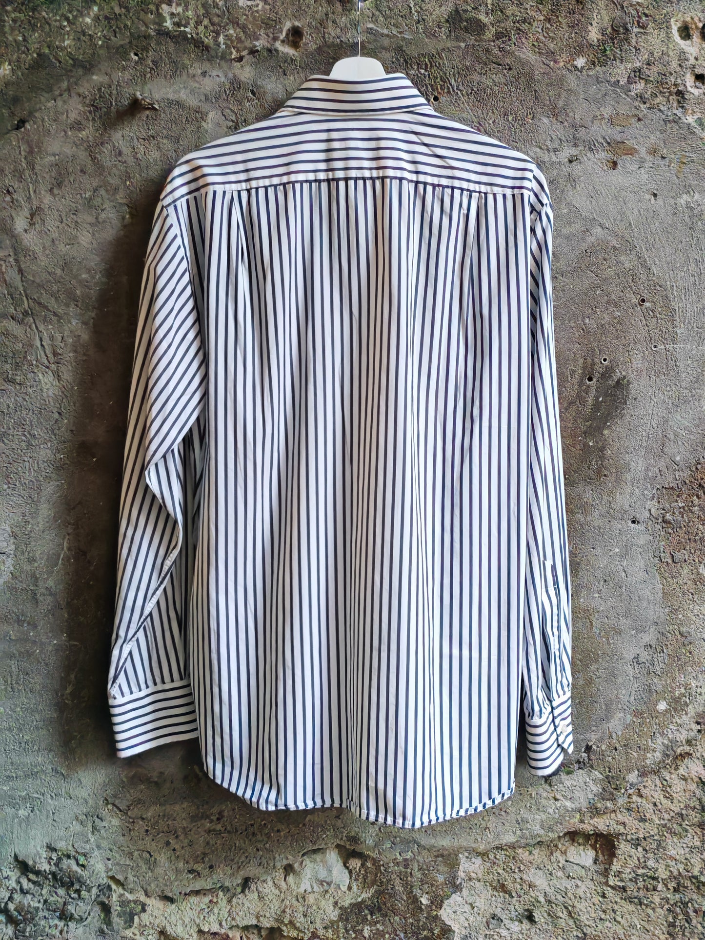 Camicia Hugo Boss Uomo Righe Azzurre e Bianche Taglia L Vintage Elegante