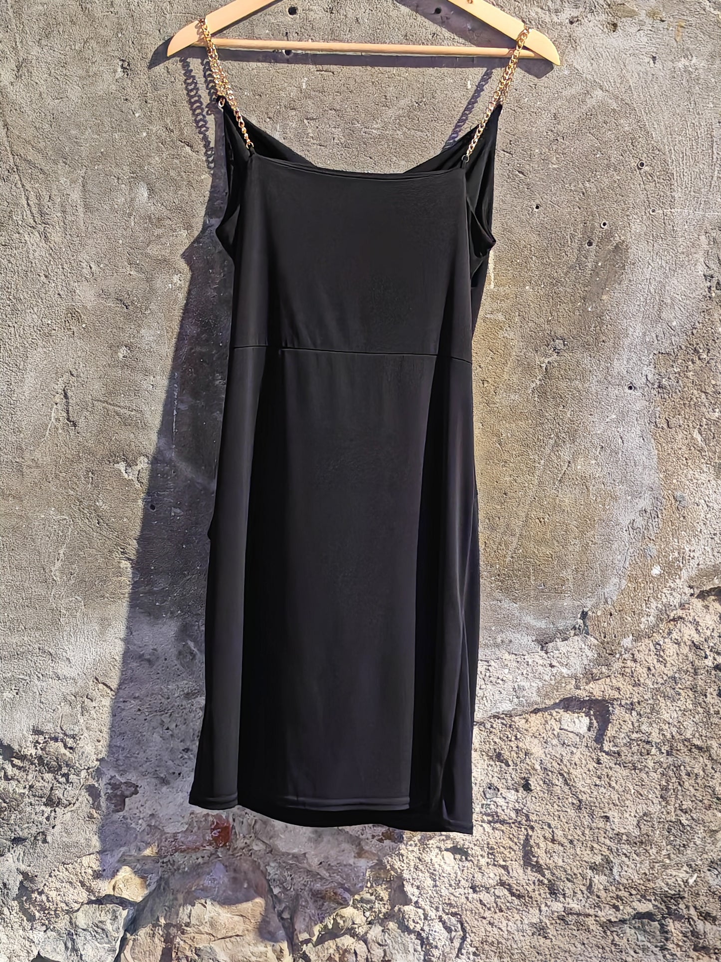 Abito Nero Elegante Donna Nona Lie con Spalline Gioiello Taglia M