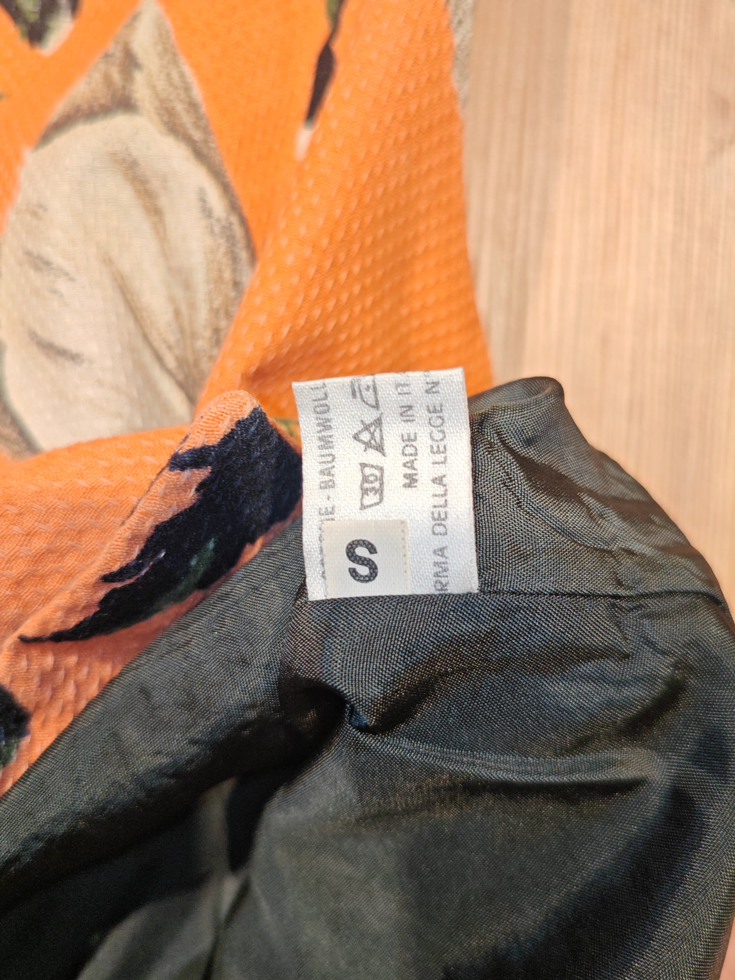 Gilet Donna Vintage Floreale Arancione Anni 90 Made in Italy