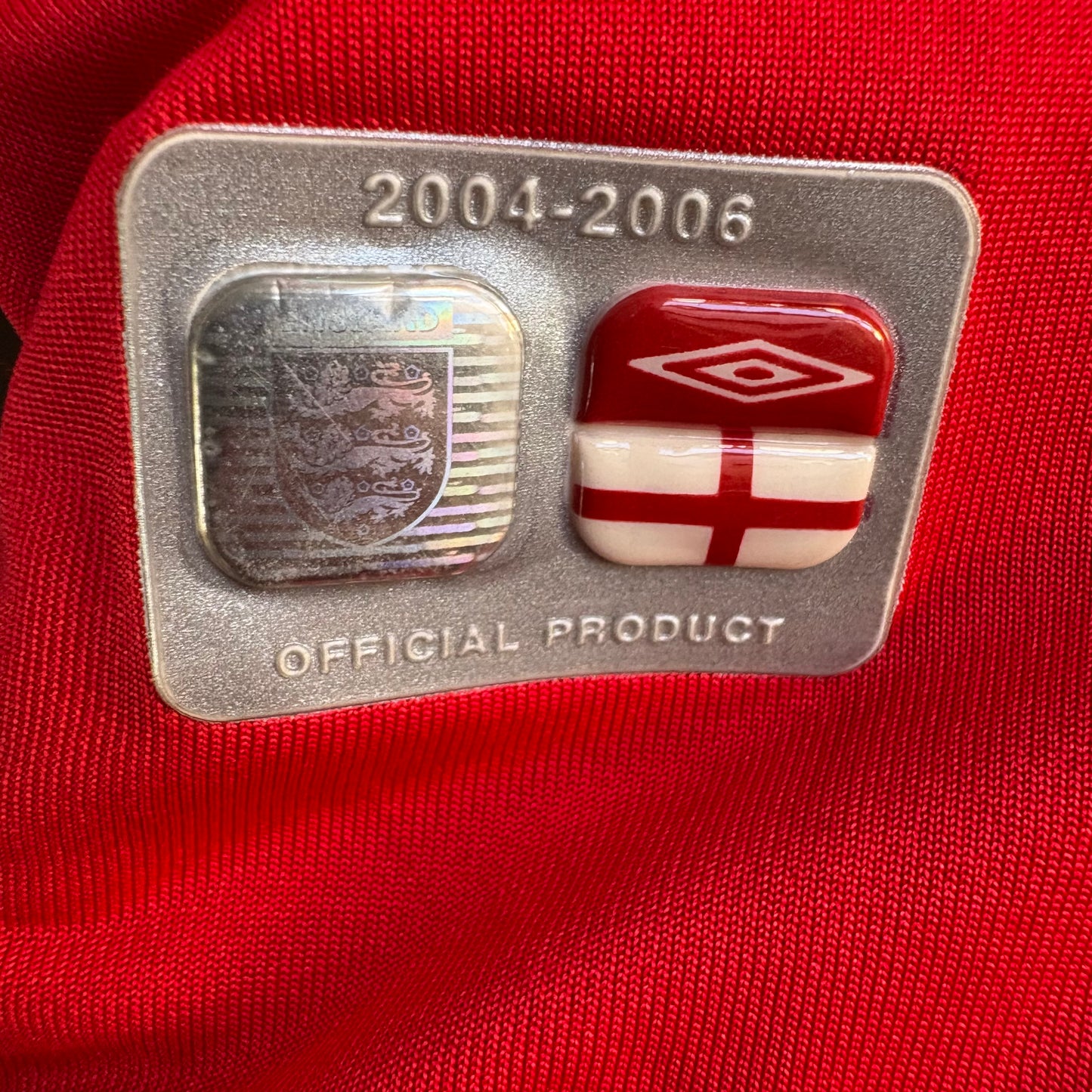 Umbro Maglia Inghilterra Away 2004/2006 Rossa Vintage Euro 2004