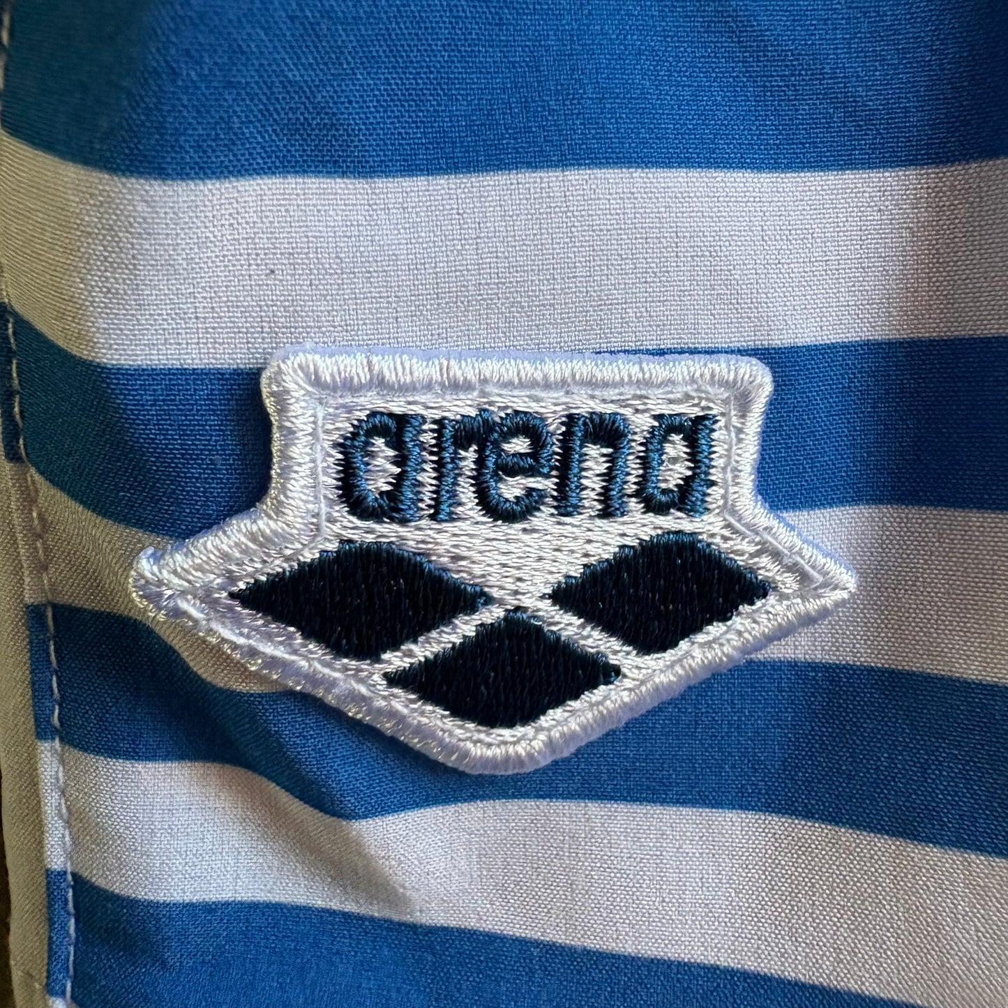 Costume da Bagno Arena Icons Printed Boxer a Righe Bianco Blu M