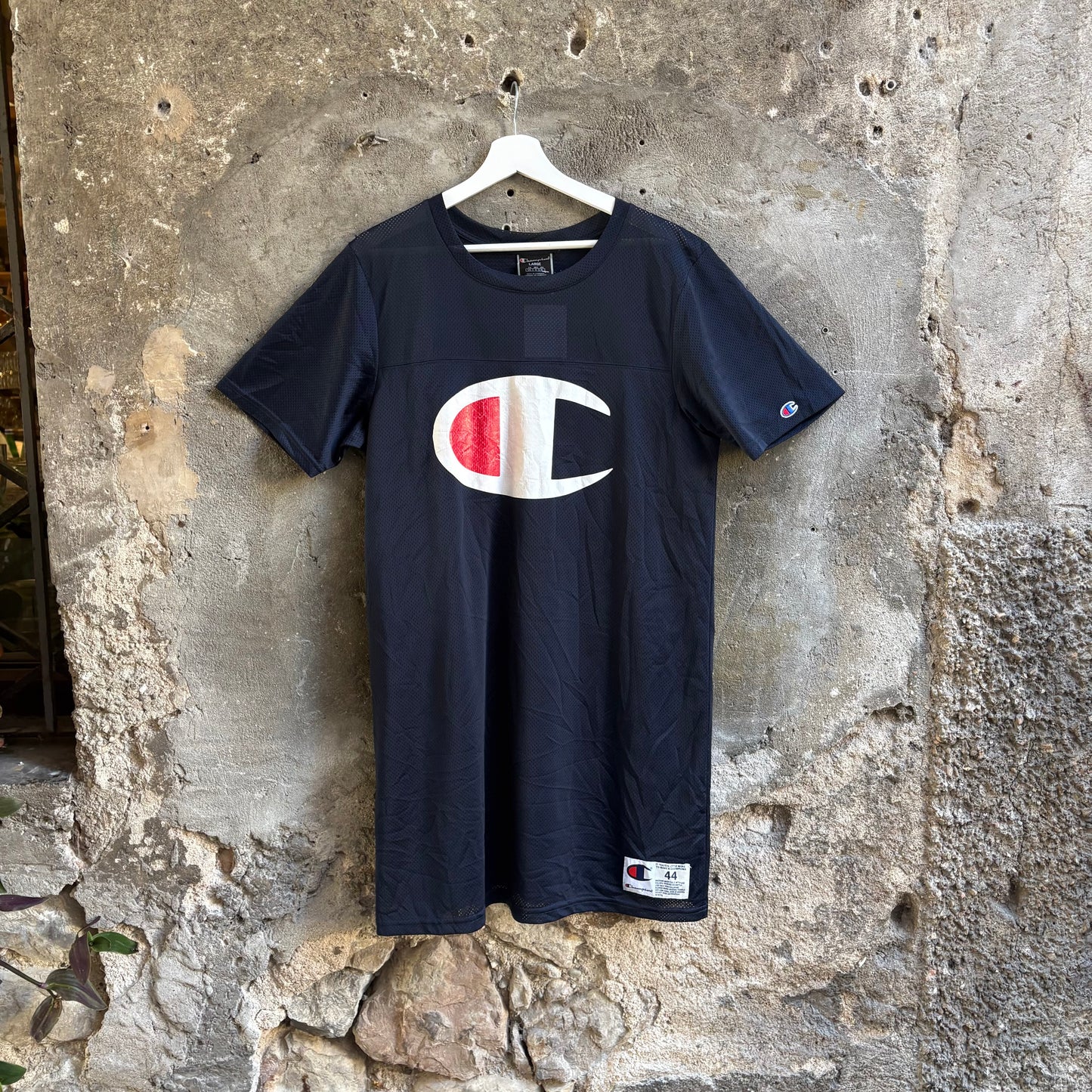T-shirt Champion Mesh Jersey Blu Big Logo 19