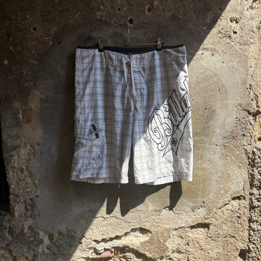 Costume Boardshorts Billabong "Supreme" Vintage Bianco a Quadretti Big Logo Anni 2000