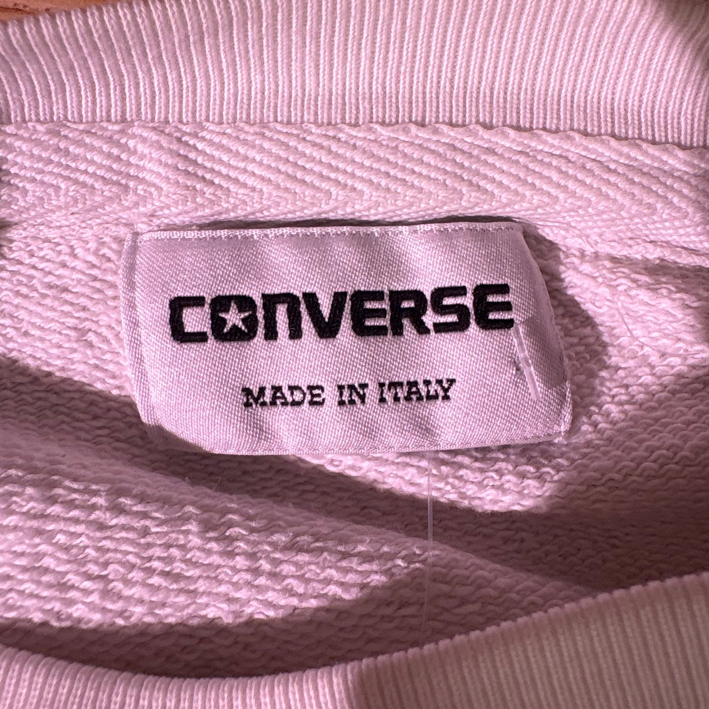 Felpa Converse Vintage Bianca Made in Italy Girocollo Logo Stampato M