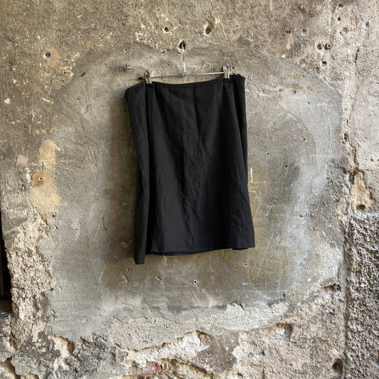 Zero Gonna Svasata Nera Vintage Misto Lino Anni 90-2000