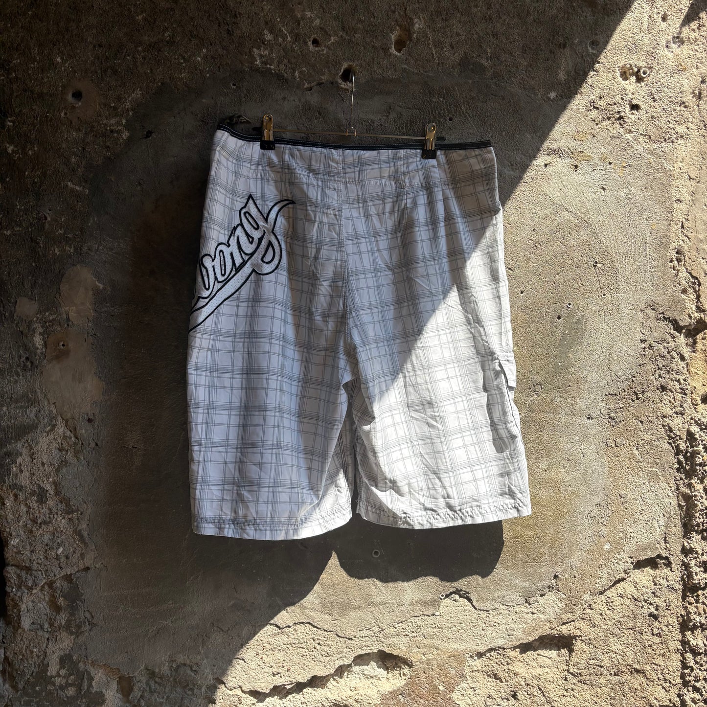 Costume Boardshorts Billabong "Supreme" Vintage Bianco a Quadretti Big Logo Anni 2000