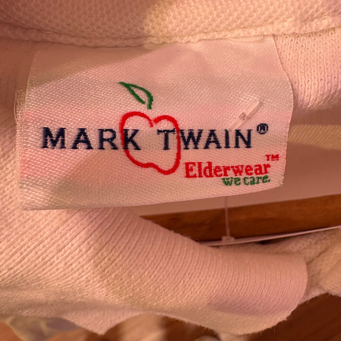 Polo Vintage Mark Twain Bianca Ricamata "Affton Mother's Club" Anni 90