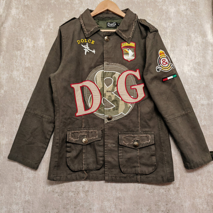 Giacca Dolce & Gabbana Military Style con Ricami Oversize – Taglia M