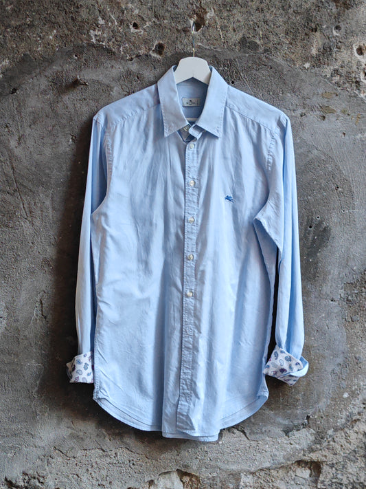 Camicia Etro Milano Azzurra Uomo Taglia 40 Made in Italy