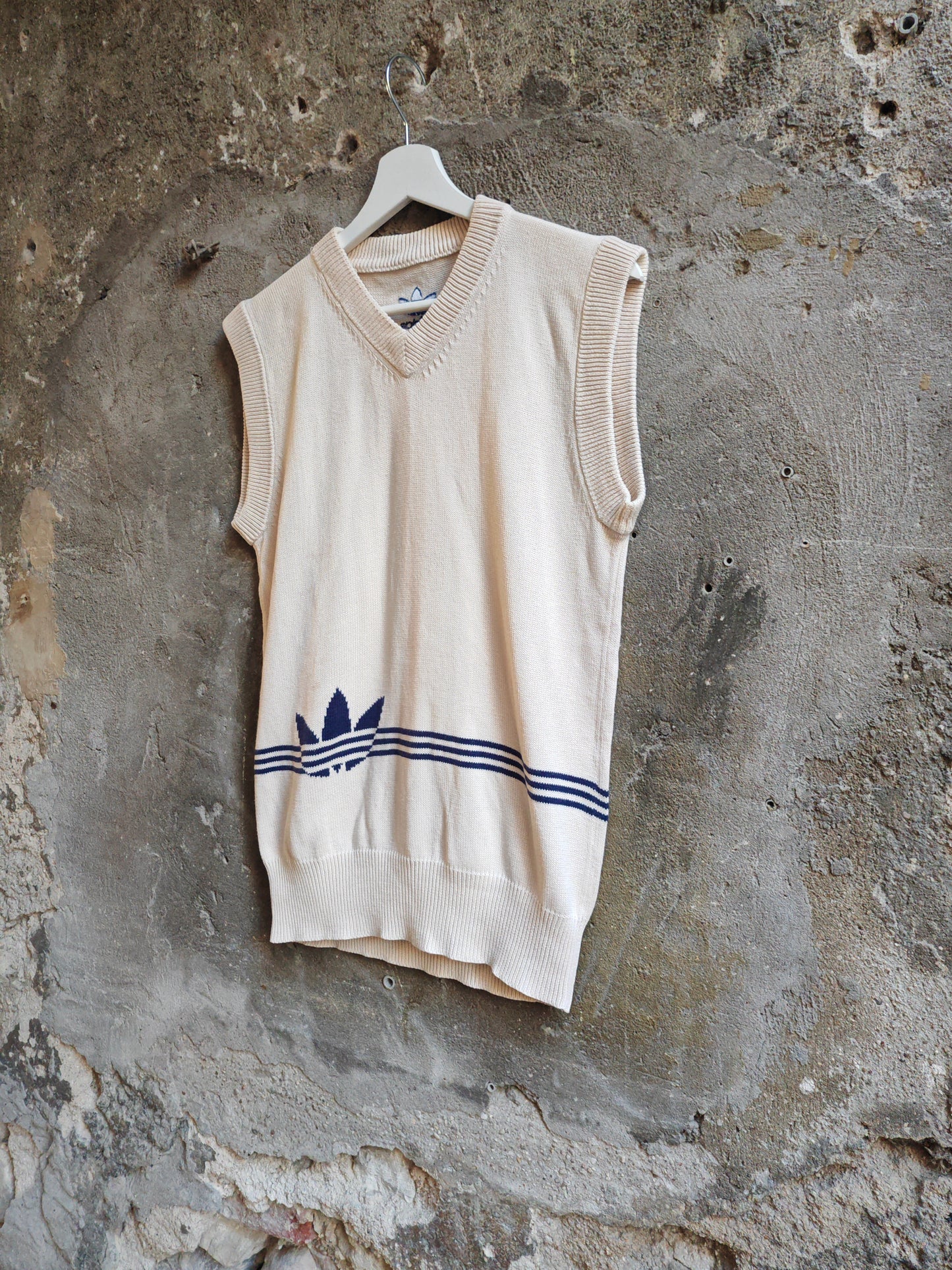 Gilet Adidas Vintage Beige Uomo Maglia Sleeveless