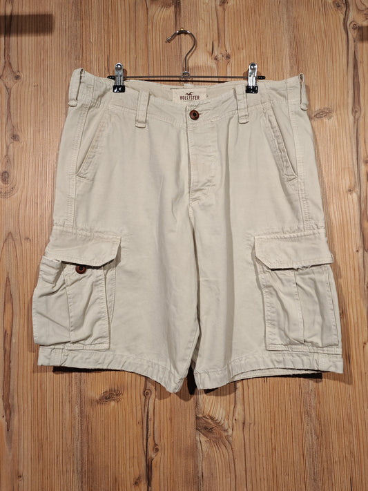 Bermuda Cargo Hollister California Beige Uomo Taglia 34 Vintage