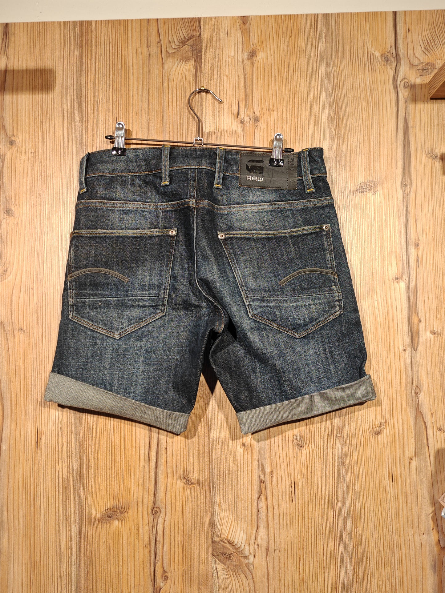 Bermuda G-Star RAW Denim Scuro Uomo Vintage Taglia 34