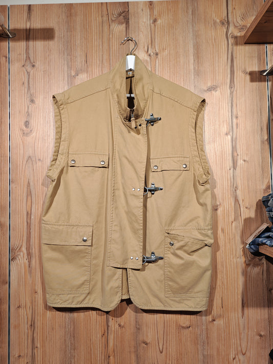 Gilet Fay Uomo Beige Utility Safari Vintage Multi Tasca
