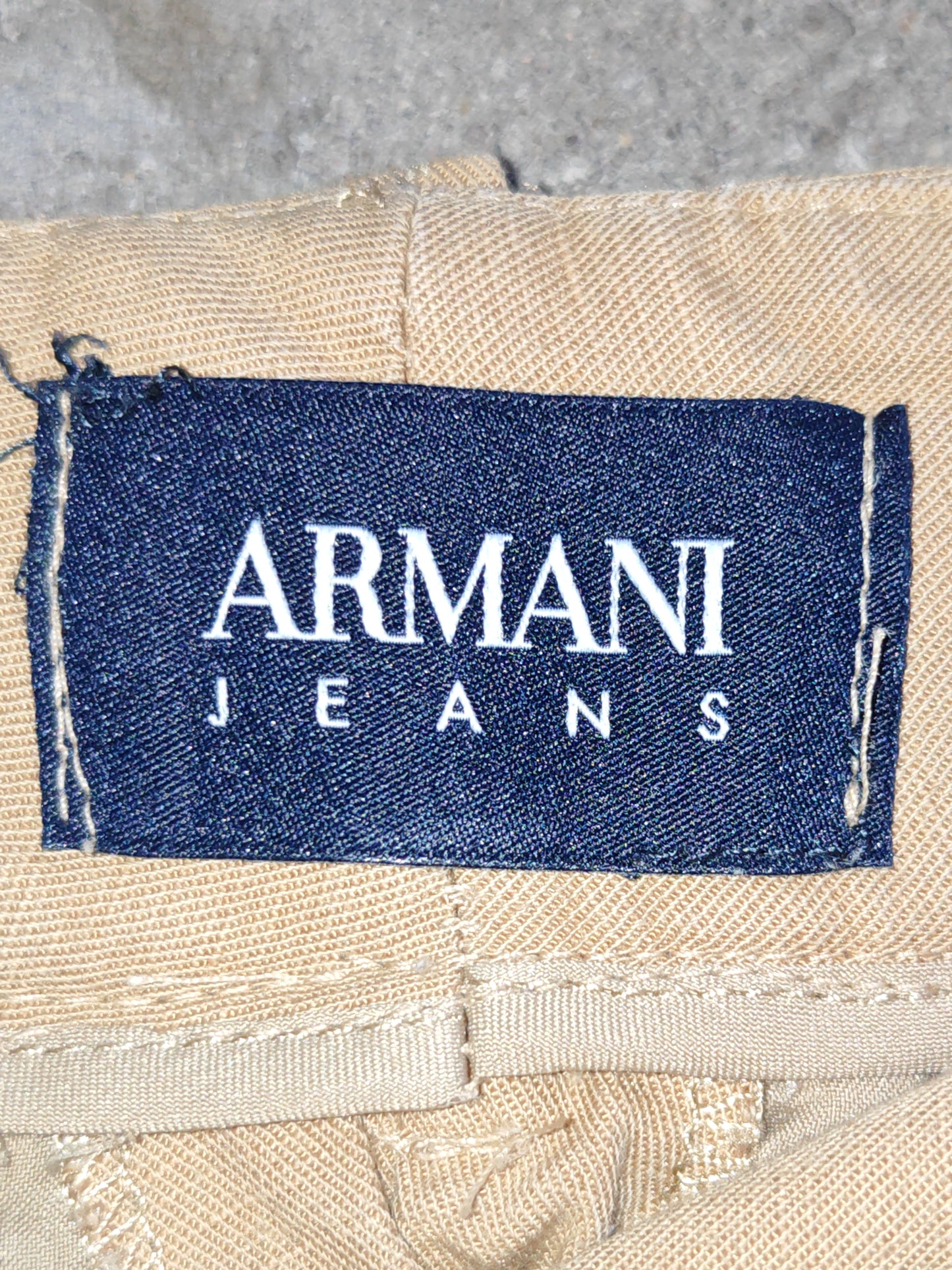 Pantalone Culotte Armani Jeans Vintage Beige Donna Wide Leg