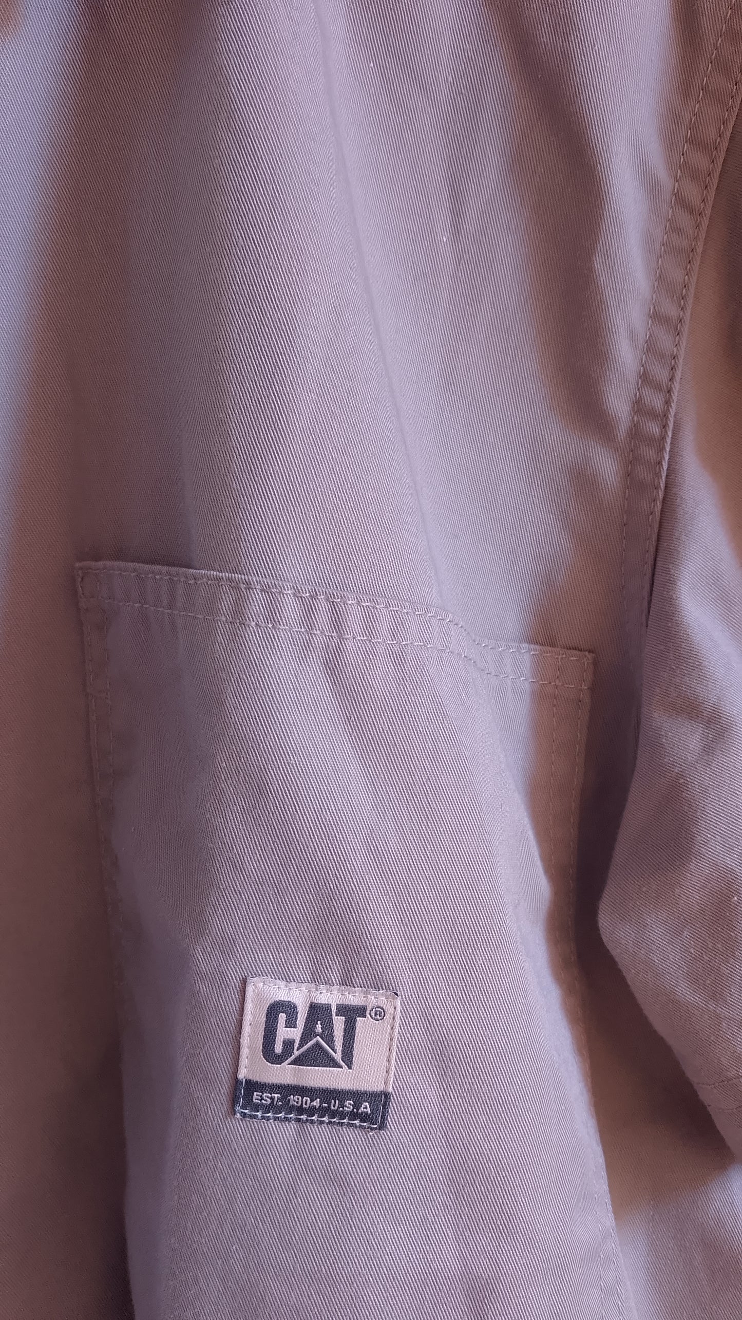 Camicia Uomo Mezza Manica Grigio Utility Tasconi Caterpillar CAT Vintage Cotone Twill Durable Outerwear