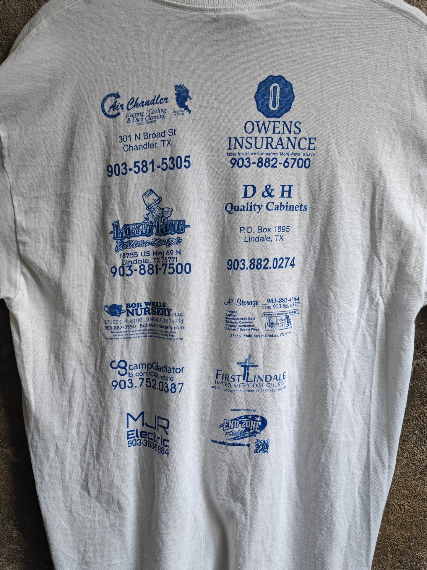 Lindale High School Eagles Vintage Style T-Shirt White L