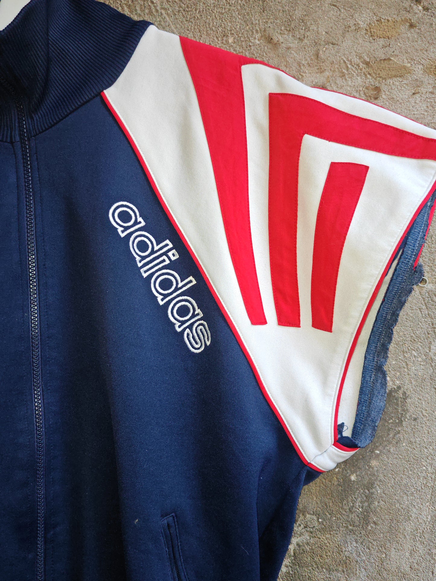 Gilet Adidas Vintage Track Jacket Navy Rosso Anni 80