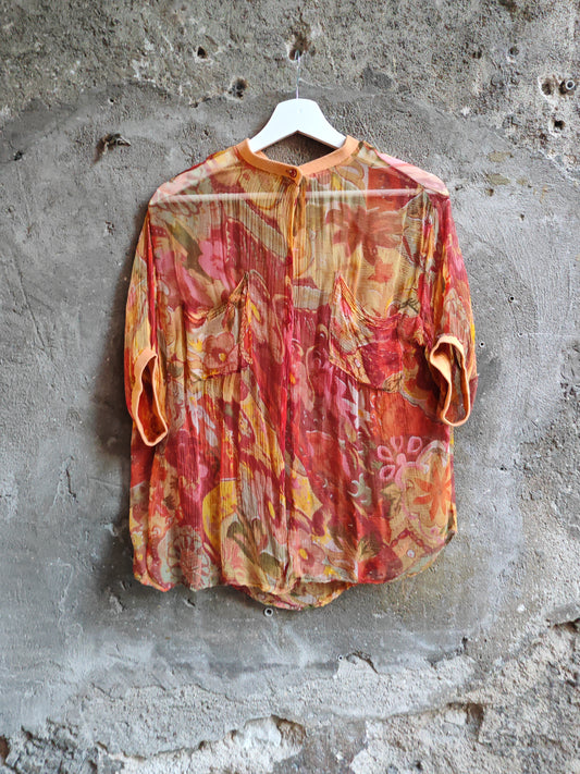 Blusa Vintage Donna Floreale in Viscosa 100% Choudhary International Anni 90