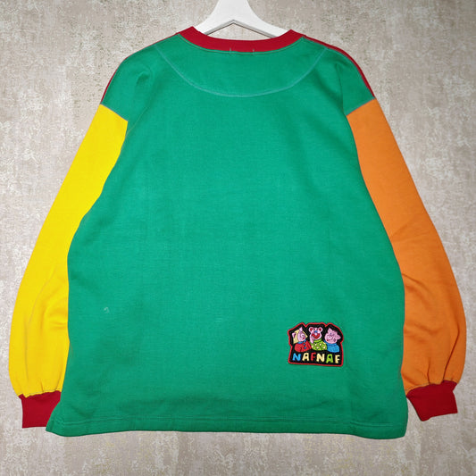 Felpa Vintage Naf Naf Multicolor Grafica Ricamata taglia M