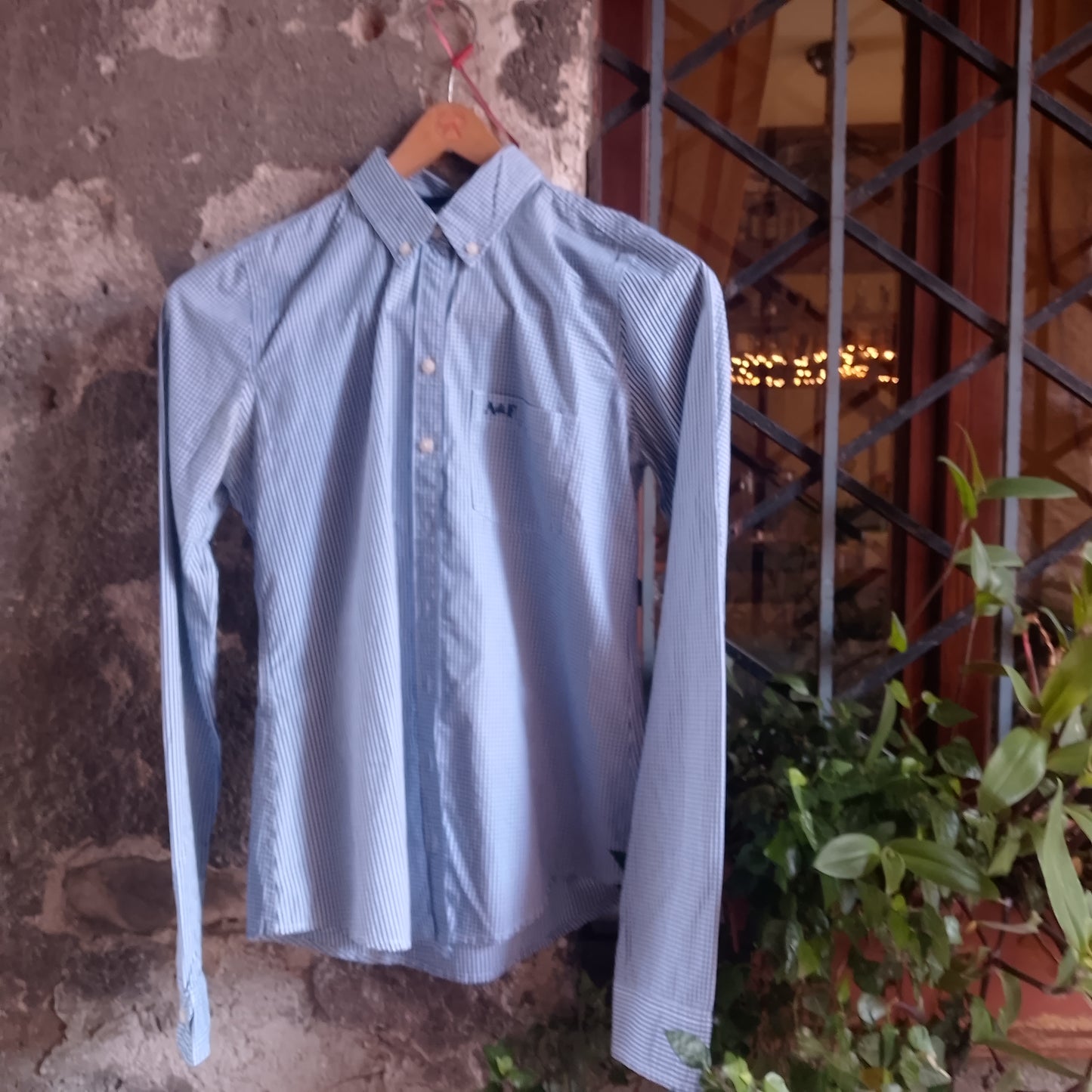 Camicia Abercrombie & Fitch da Donna in Cotone a Quadretti Bianco e Blu - Taglia M