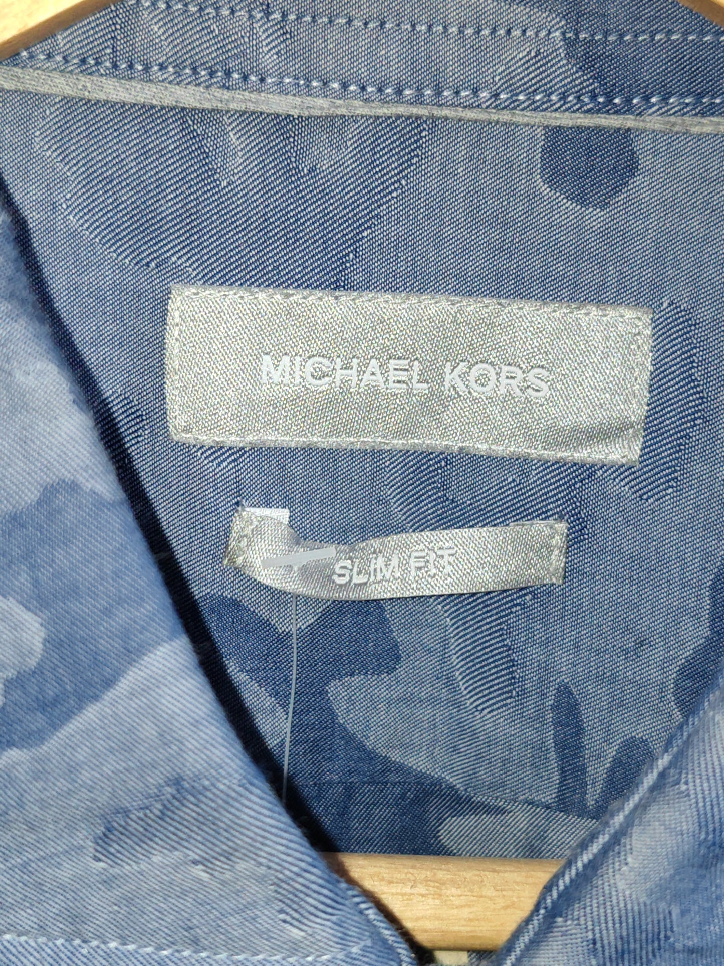 Camicia Michael Kors Camouflage Blu Uomo Slim Fit