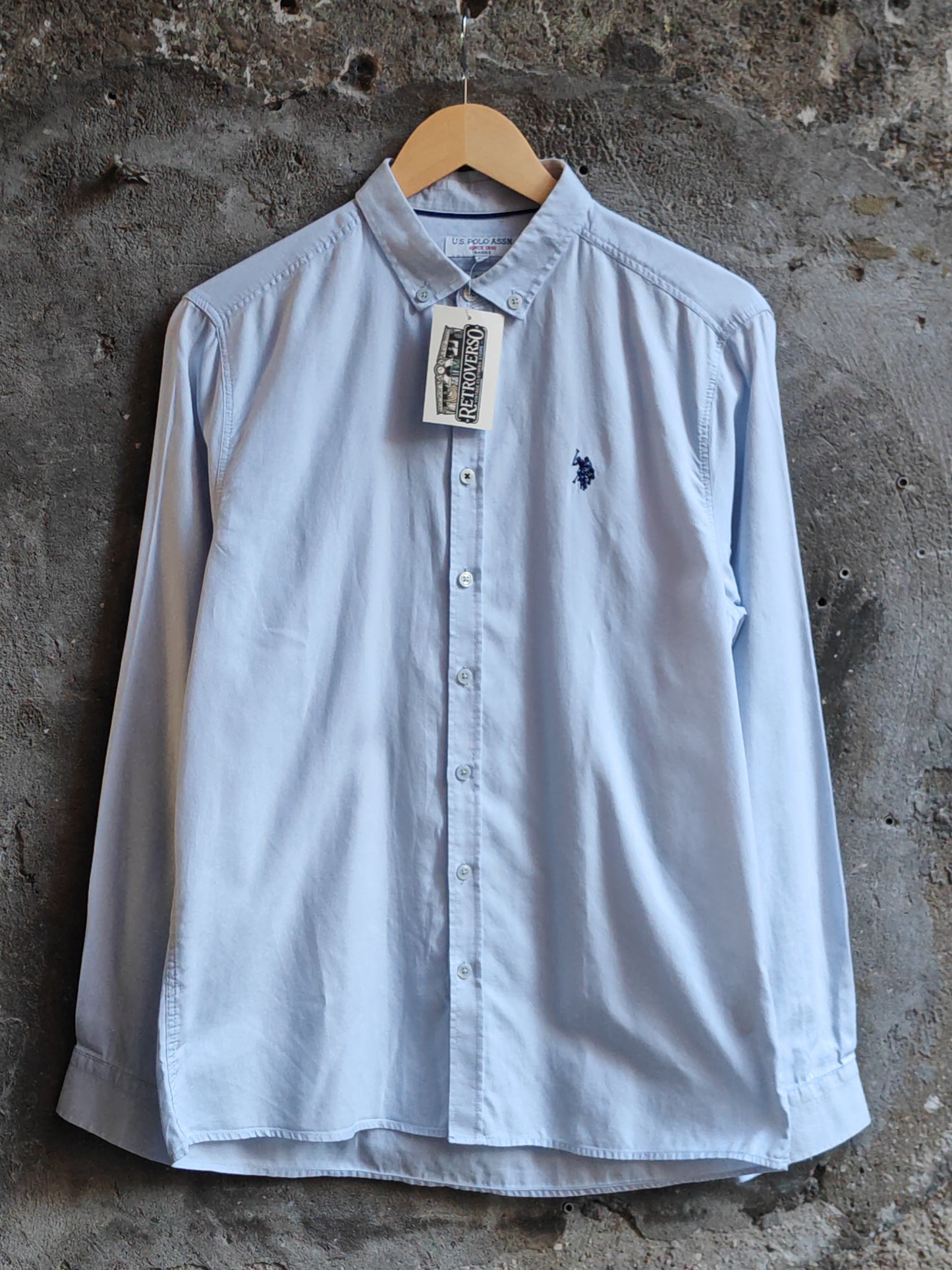 Camicia U.S. Polo Assn. Slim Fit Azzurra Uomo Taglia M