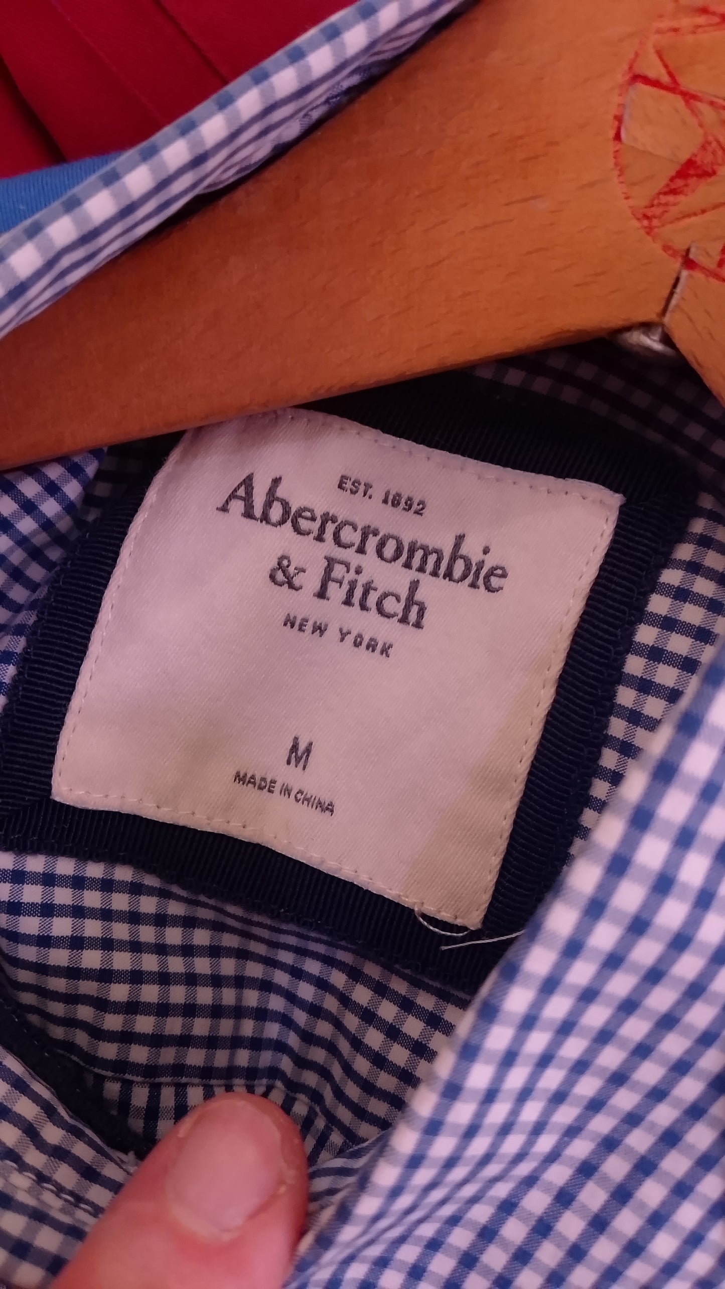 Camicia Abercrombie & Fitch da Donna in Cotone a Quadretti Bianco e Blu - Taglia M