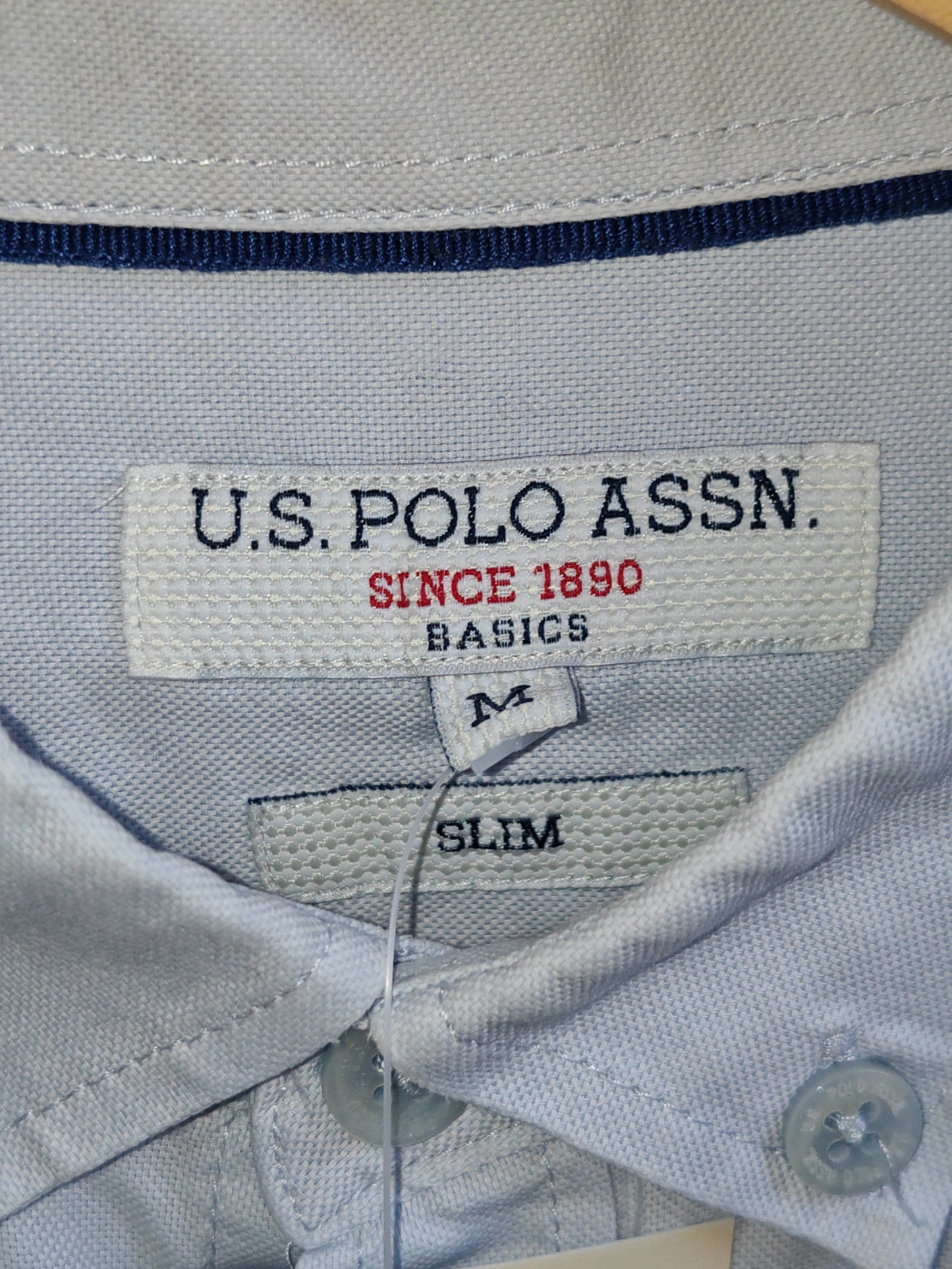 Camicia U.S. Polo Assn. Slim Fit Azzurra Uomo Taglia M