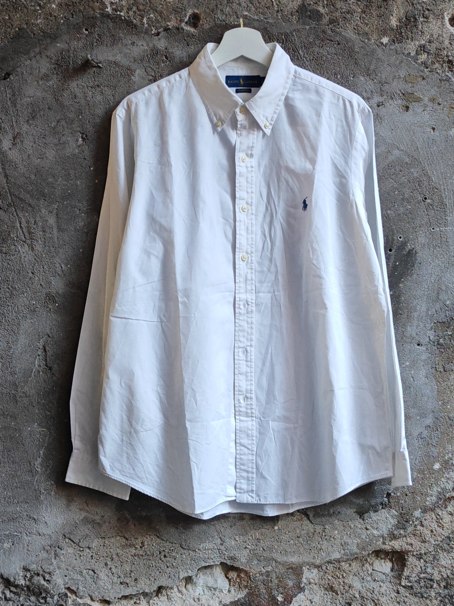 Camicia Ralph Lauren Classic Fit Bianca Button Down Uomo Taglia L