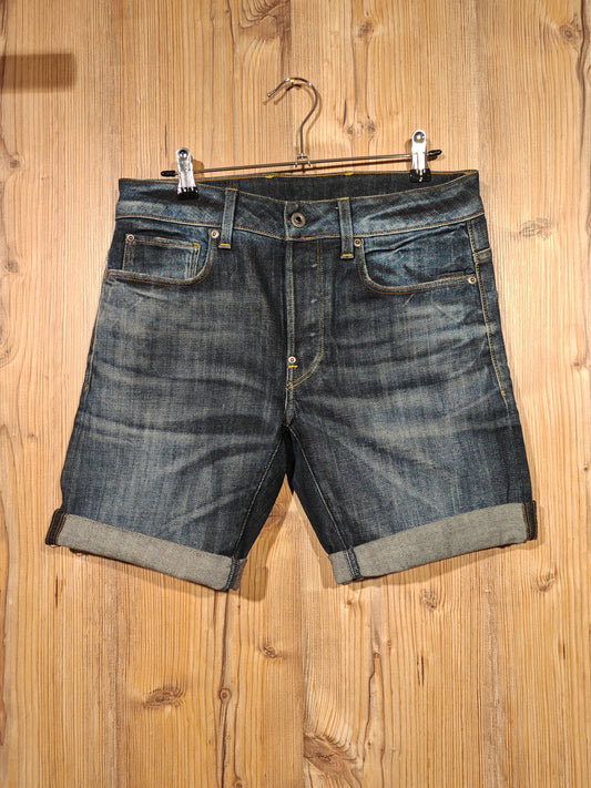 Bermuda G-Star RAW Denim Scuro Uomo Vintage Taglia 34