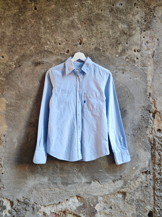 Camicia Donna Oxford Azzurra Button Down Taglia 42 Vintage