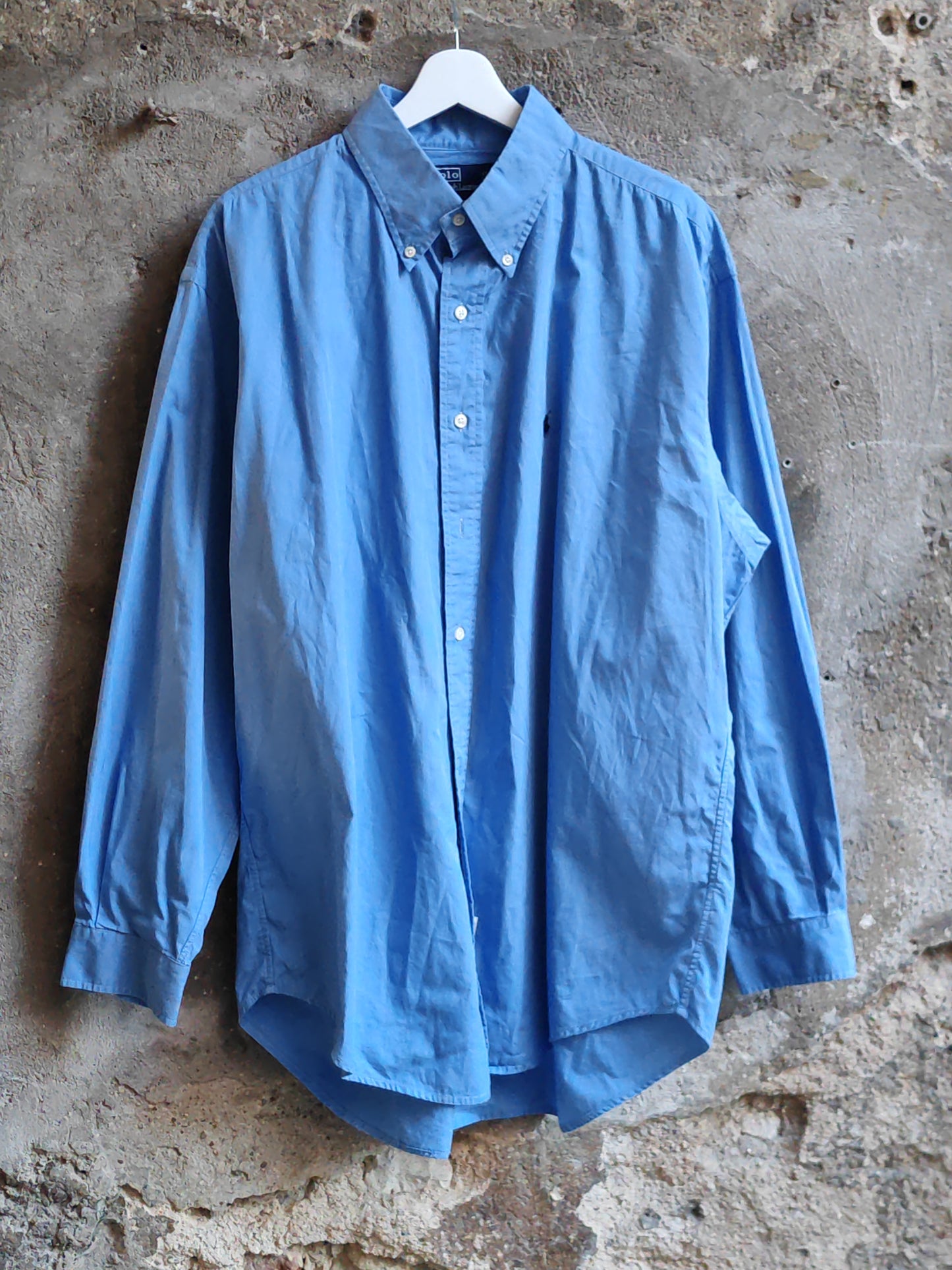 Camicia Vintage Polo Ralph Lauren Azzurra Uomo XXL Classic Fit