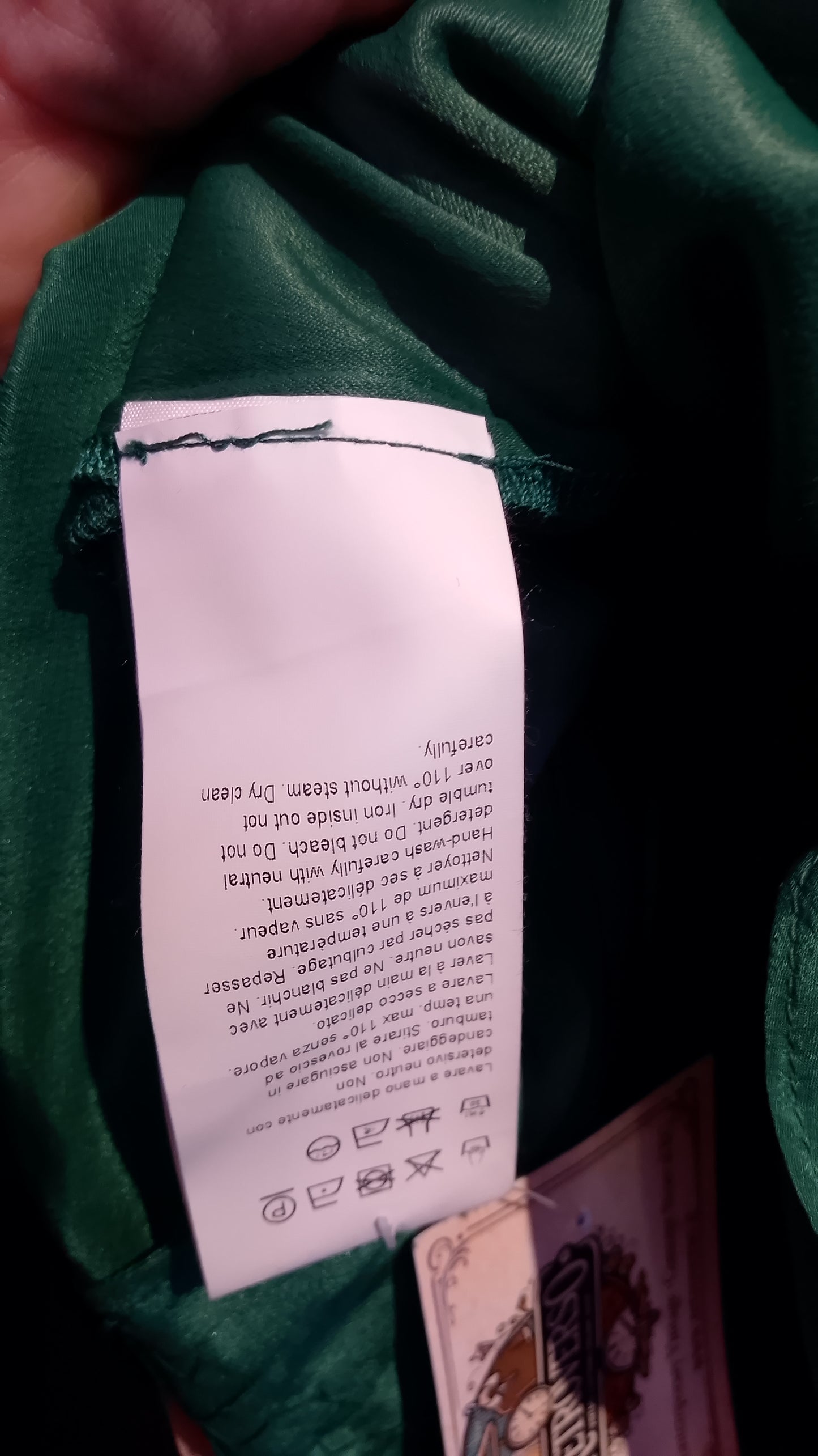 Abito a Tunica Smeraldo Pinko Contemporaneo con Paillettes e Fondo Asimmetrico