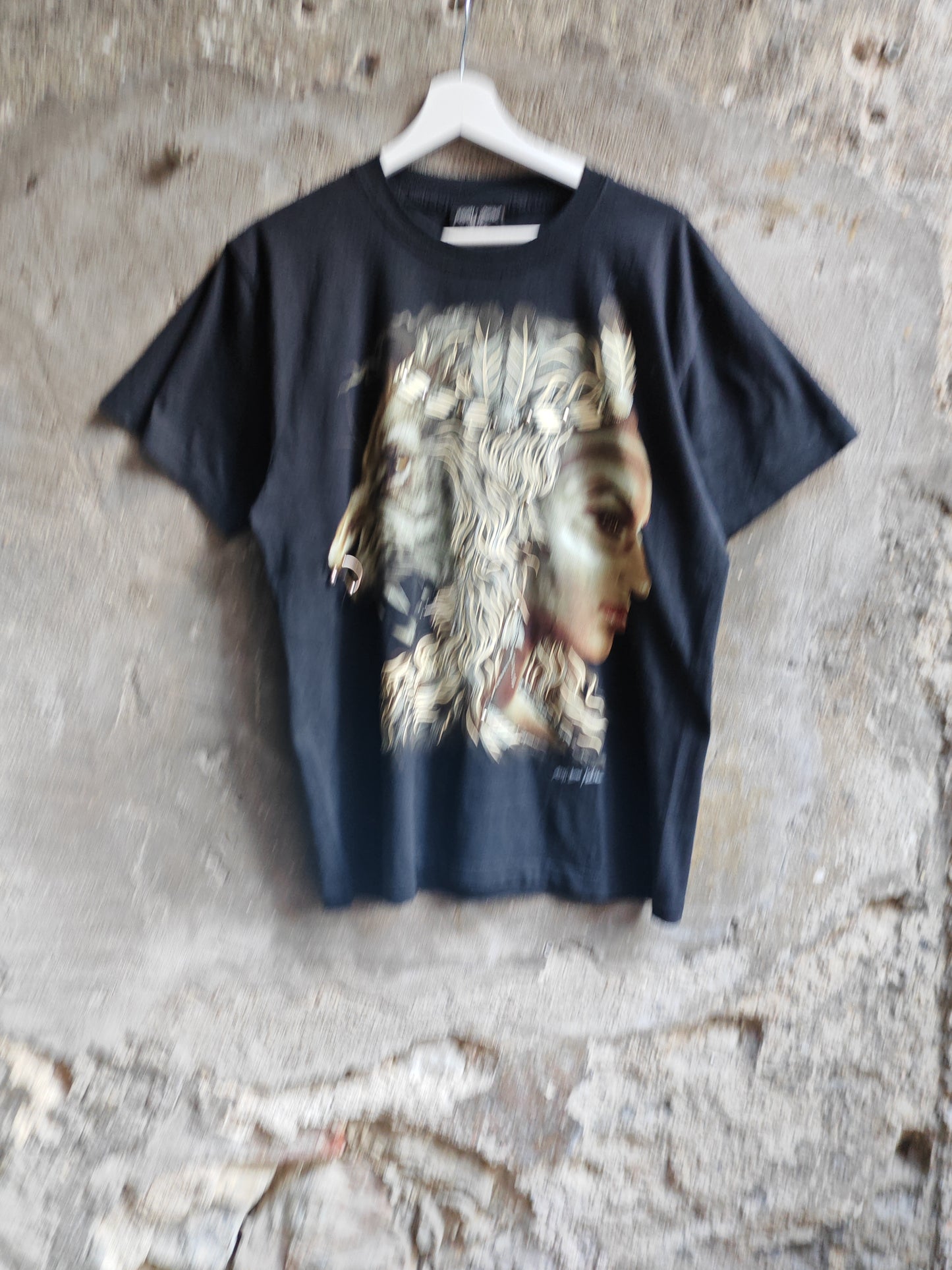 Native Spirit Lion Warrior Double Print T-Shirt Black M