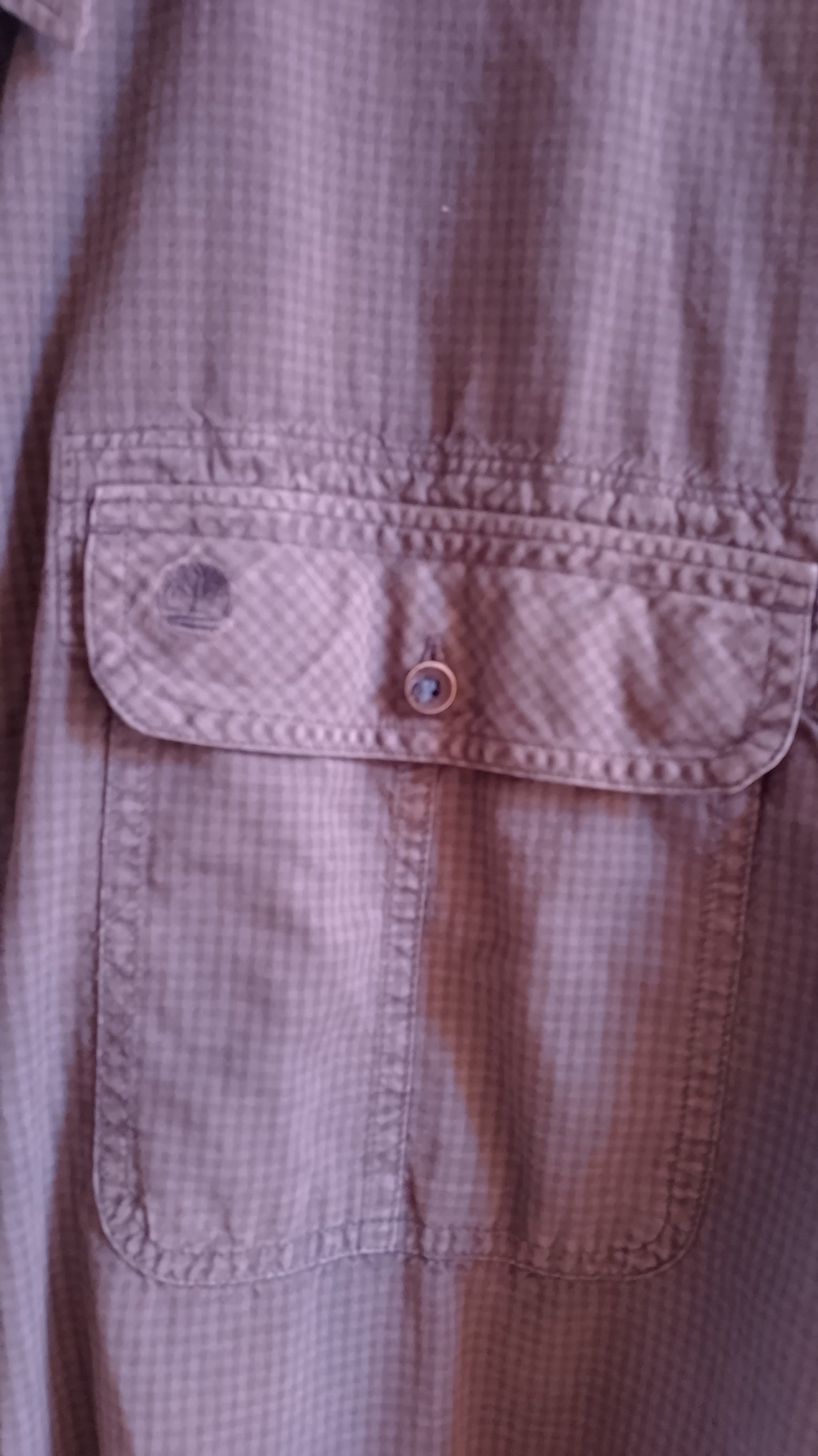 Camicia Uomo Mezza Manica Timberland Micro Quadretti Blu Navy Taschino Logo Ricamato Casual Taglia 3XL Slim Fit
