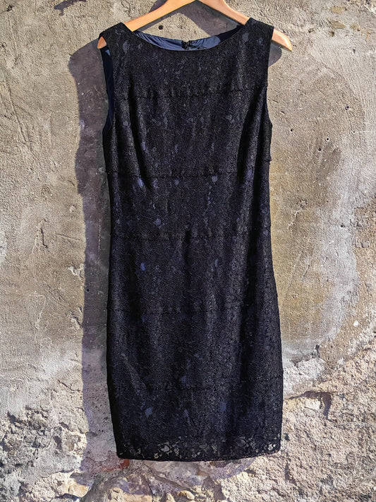 Abito Vintage Nero in Pizzo Elegante Donna