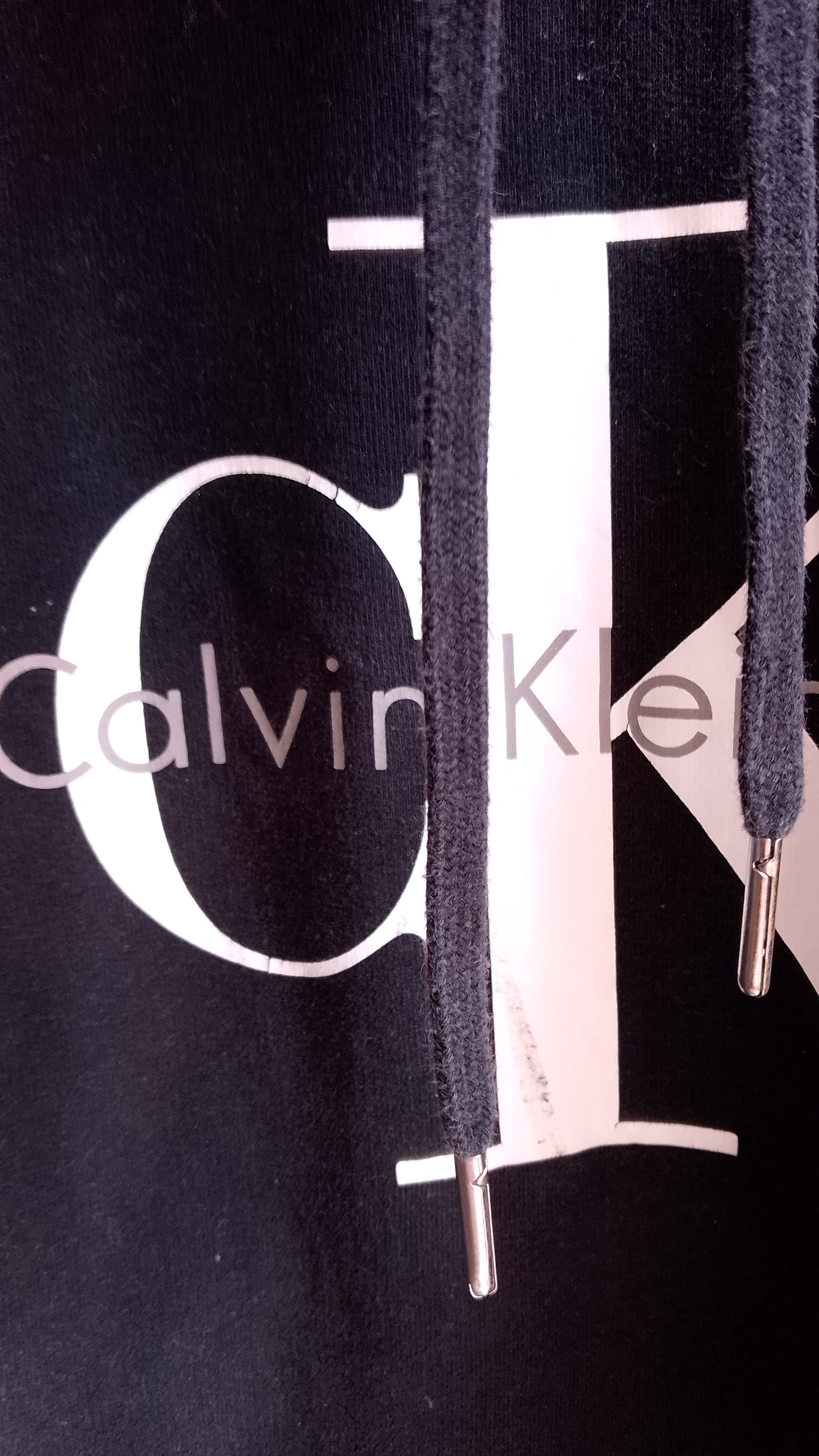 Calvin Klein Jeans Felpa Nera con Cappuccio e Logo Donna Taglia S