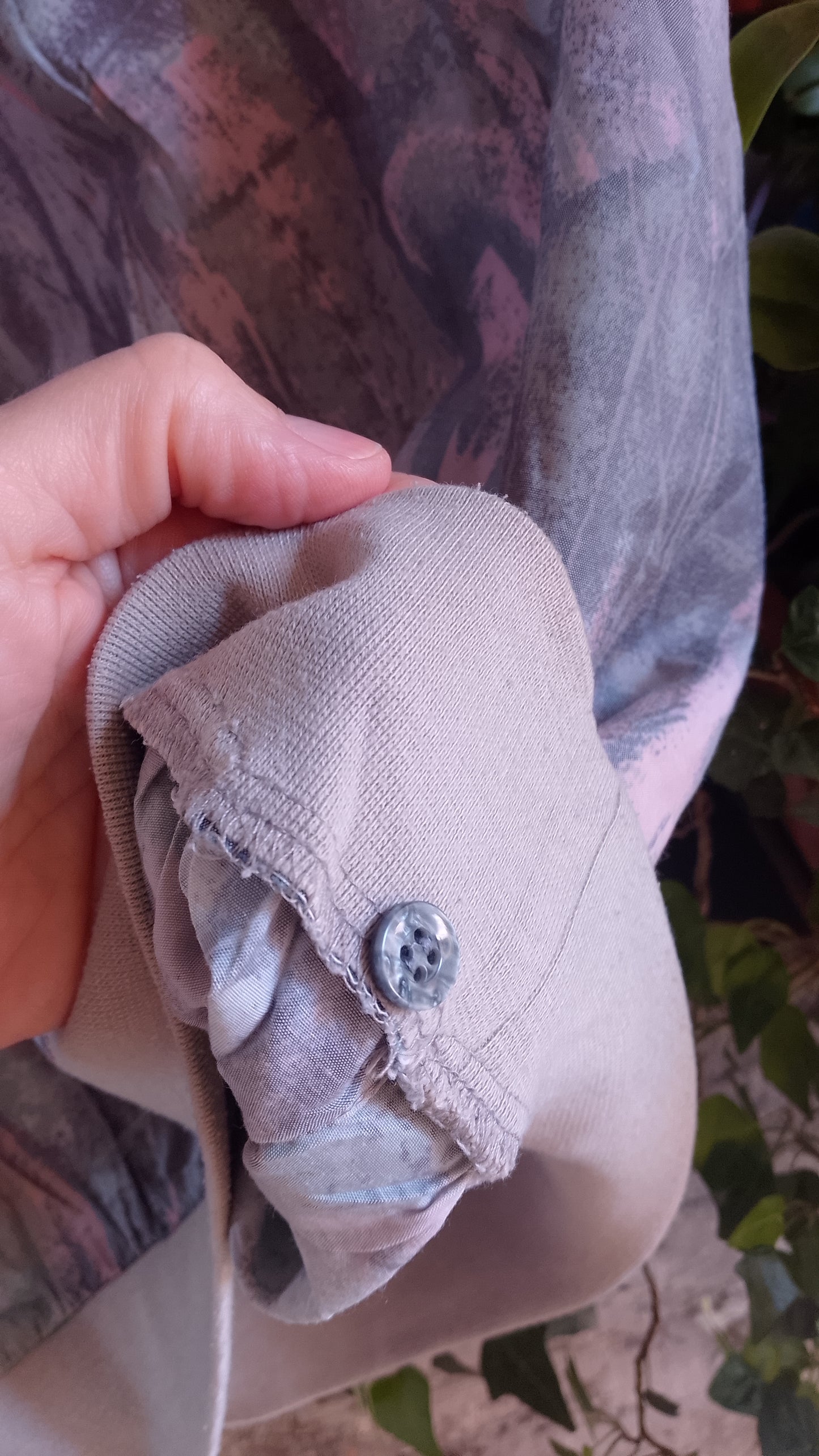 Polo Uomo Vintage Anni 80 New Fast Blusa Elastico in Vita Stampa Astratta Rosa Grigio Menta Taglia XL
