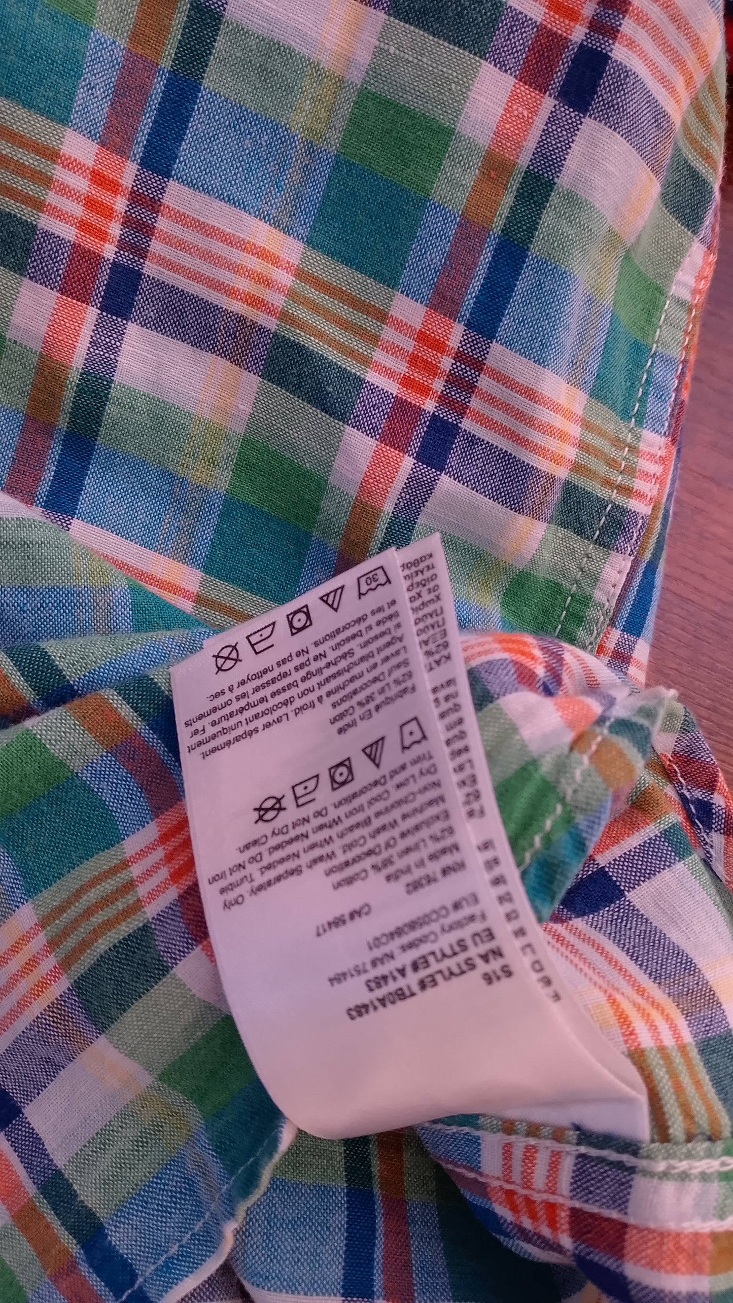 Camicia Uomo Mezza Manica Misto Lino Quadri Verde Timberland Slim Fit Taglia XL - Vintage Ottimo Stato