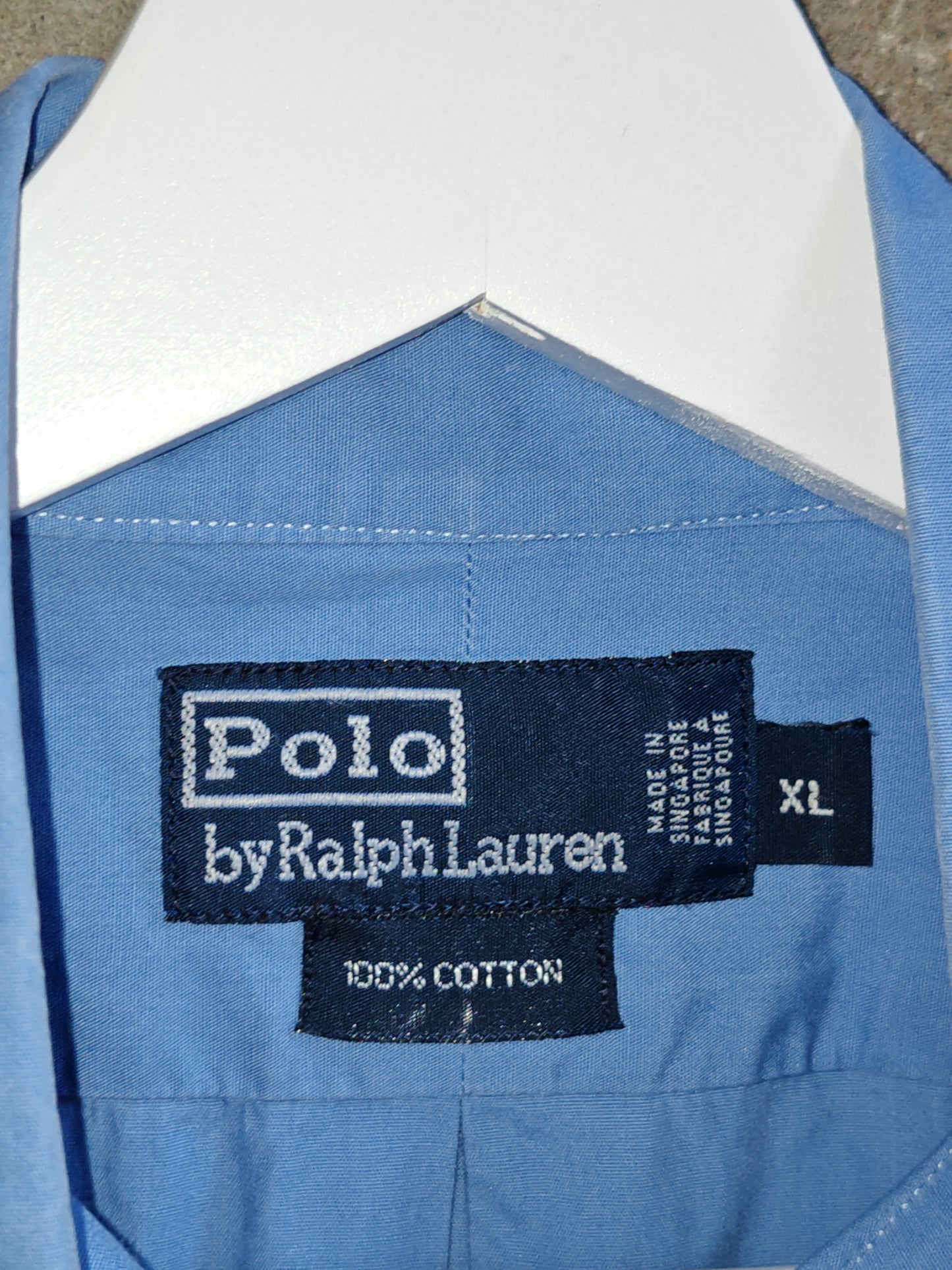 Camicia Vintage Polo Ralph Lauren Azzurra Uomo XXL Classic Fit