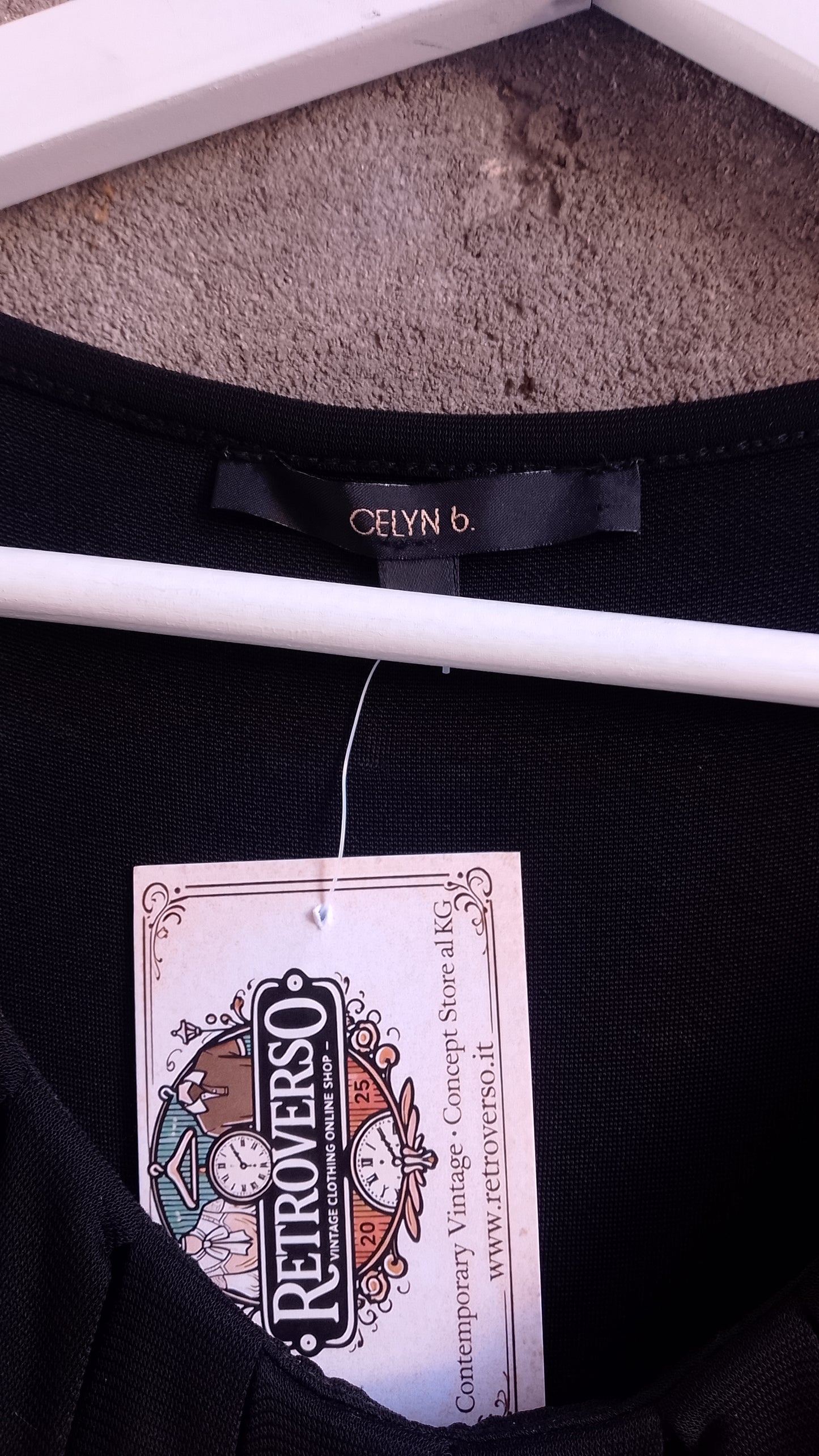 Abito Tubino Nero Celyn B. Elisabetta Franchi Vintage Plissettato senza Maniche