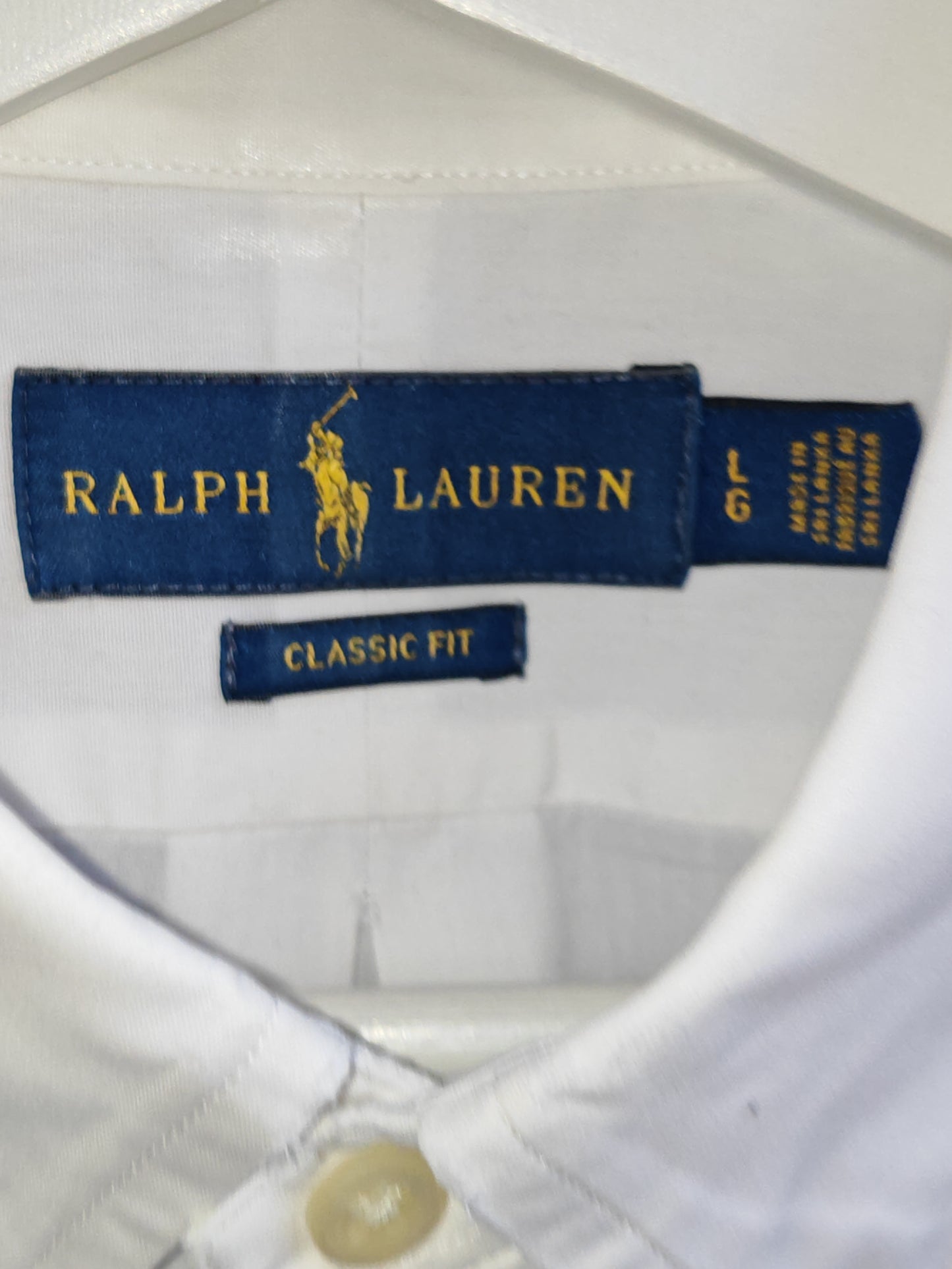Camicia Ralph Lauren Classic Fit Bianca Button Down Uomo Taglia L