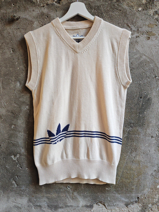 Gilet Adidas Vintage Beige Uomo Maglia Sleeveless