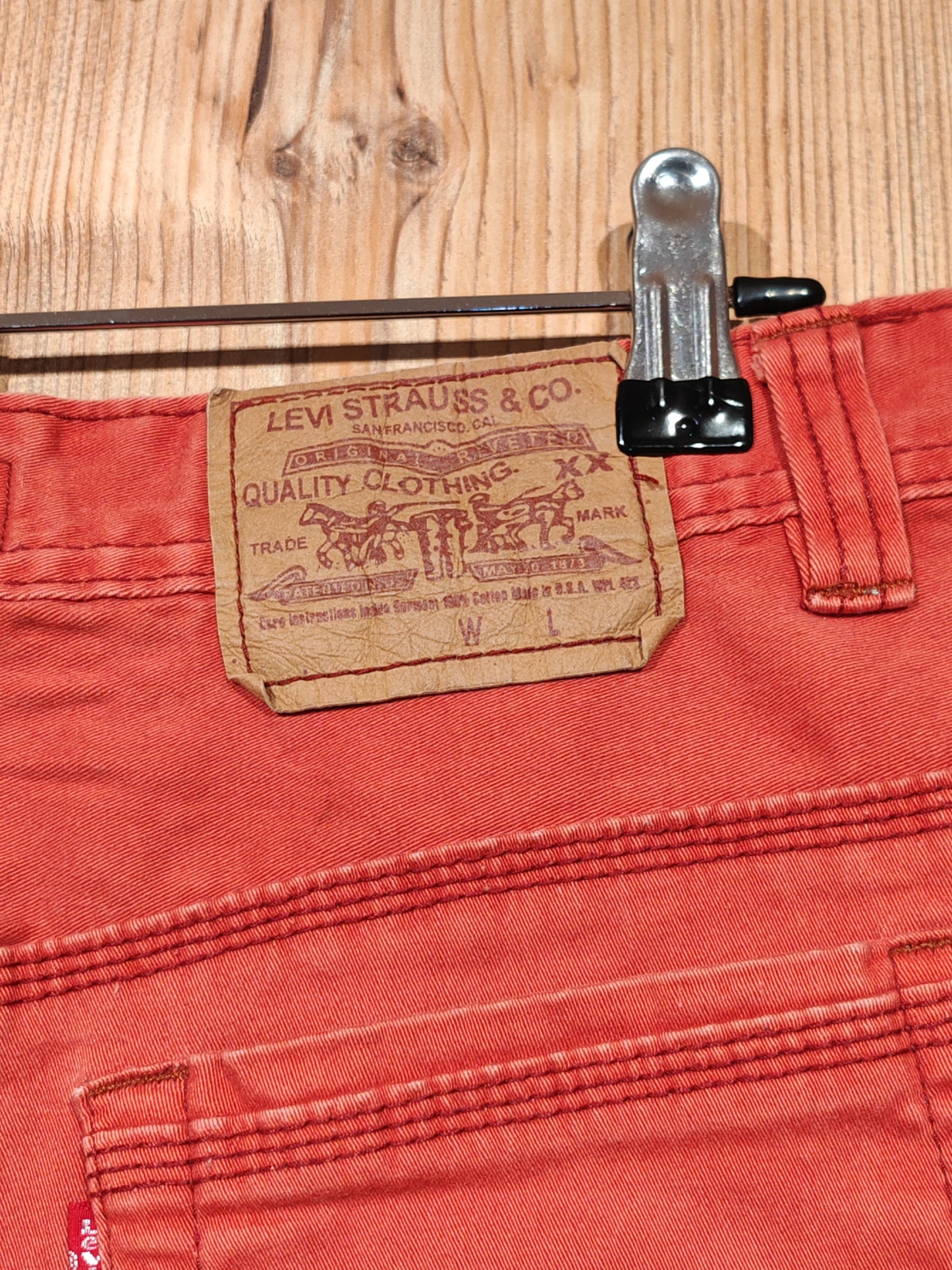 Bermuda Levi's 511 Rosso Mattone Uomo W34 Vintage