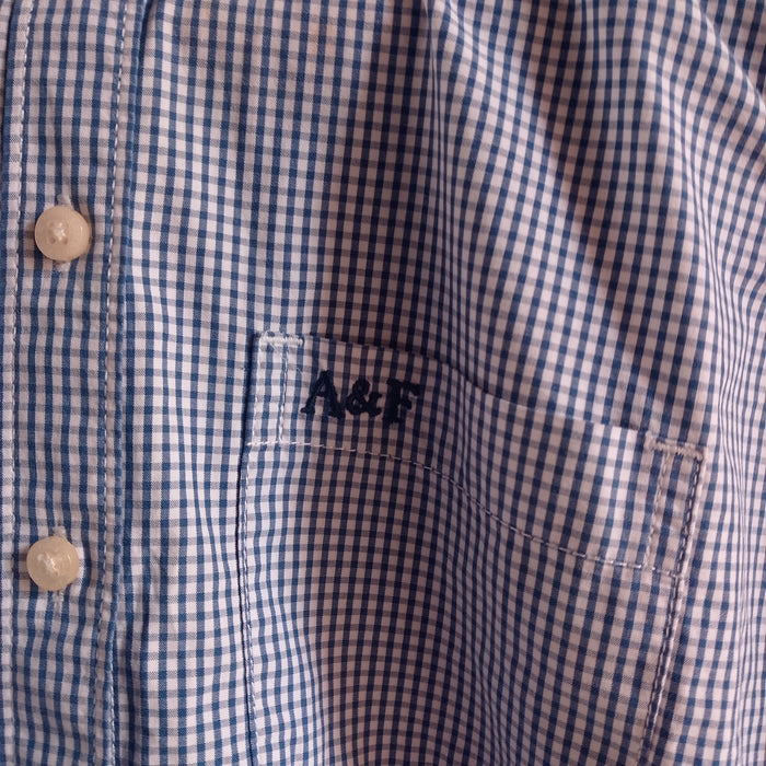 Camicia Abercrombie & Fitch da Donna in Cotone a Quadretti Bianco e Blu - Taglia M