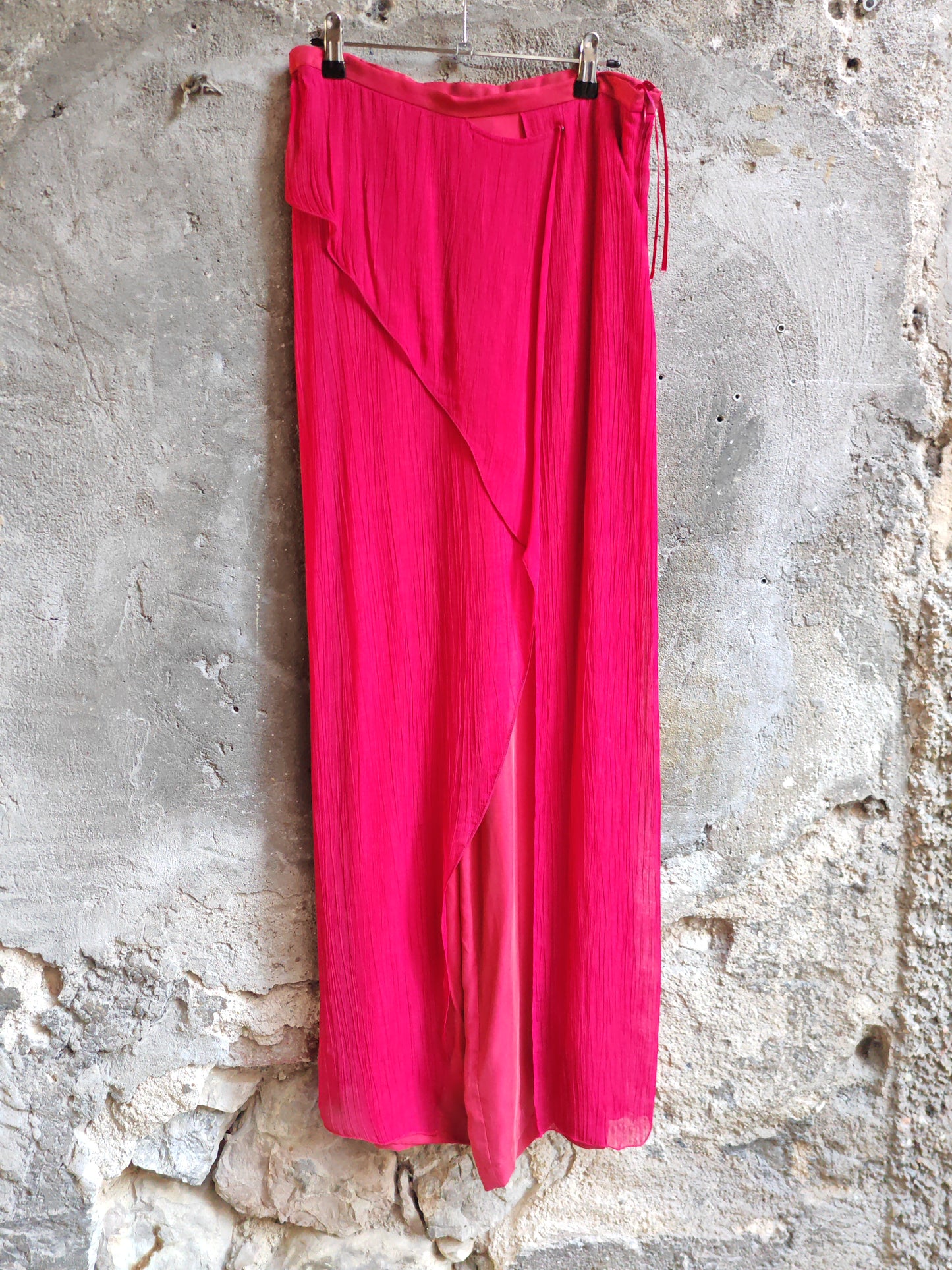 Gonna Pareo Intropia Fucsia Plissé Donna Taglia 38 Made in Spain